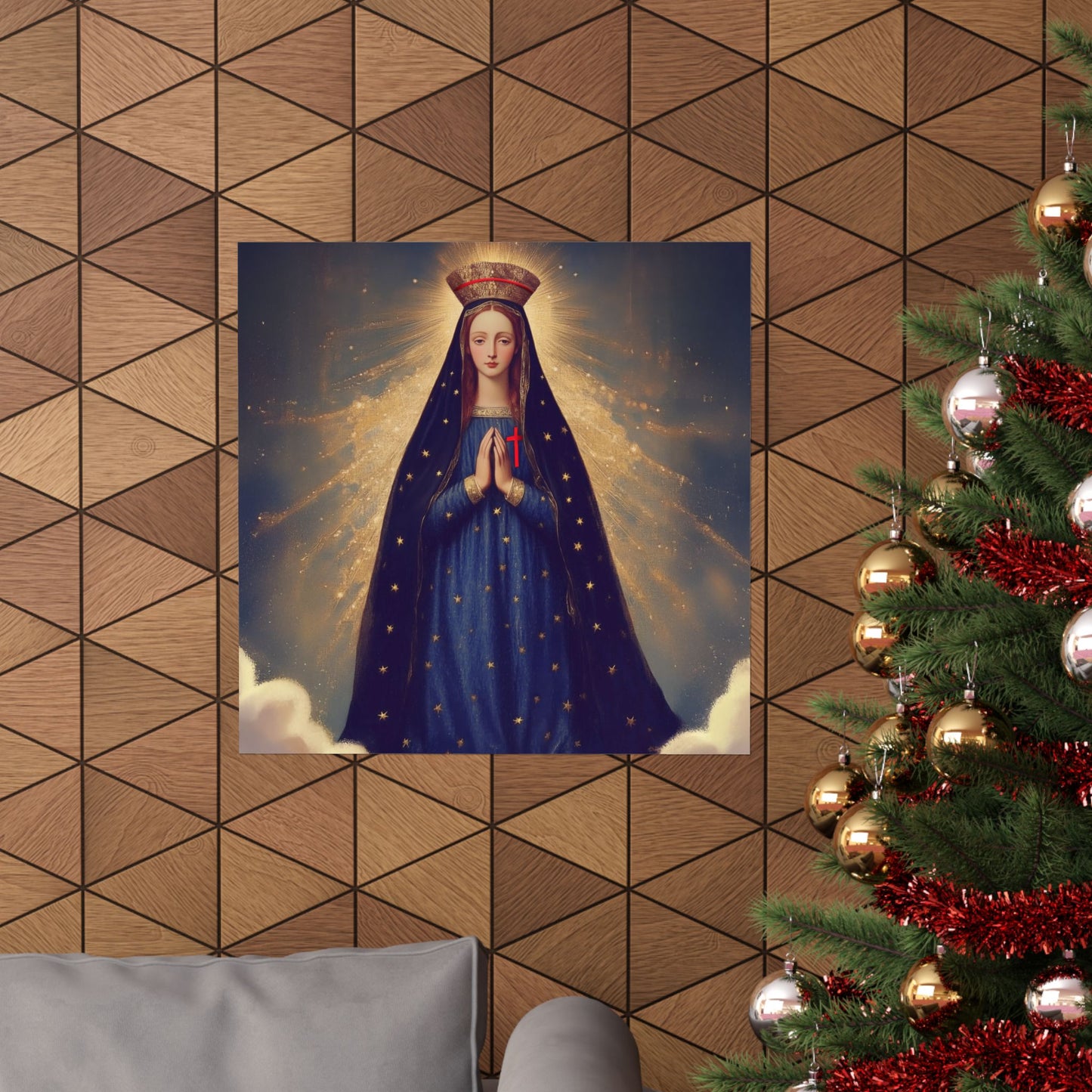 Our Lady of Pontmain -  Sanctified Souls Print - Multiple Sizes - Premium Posters - Catholic Art - Christian Home - Mother Mary Art