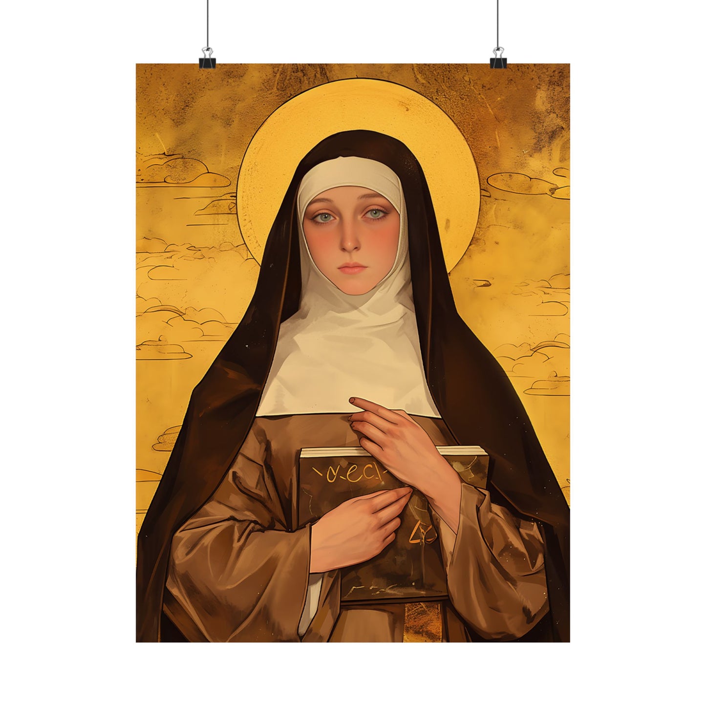 Saint Catherine of Bologna Poster Print - Sanctified Souls Print - Multiple Sizes - Premium Posters - Catholic Art for your home