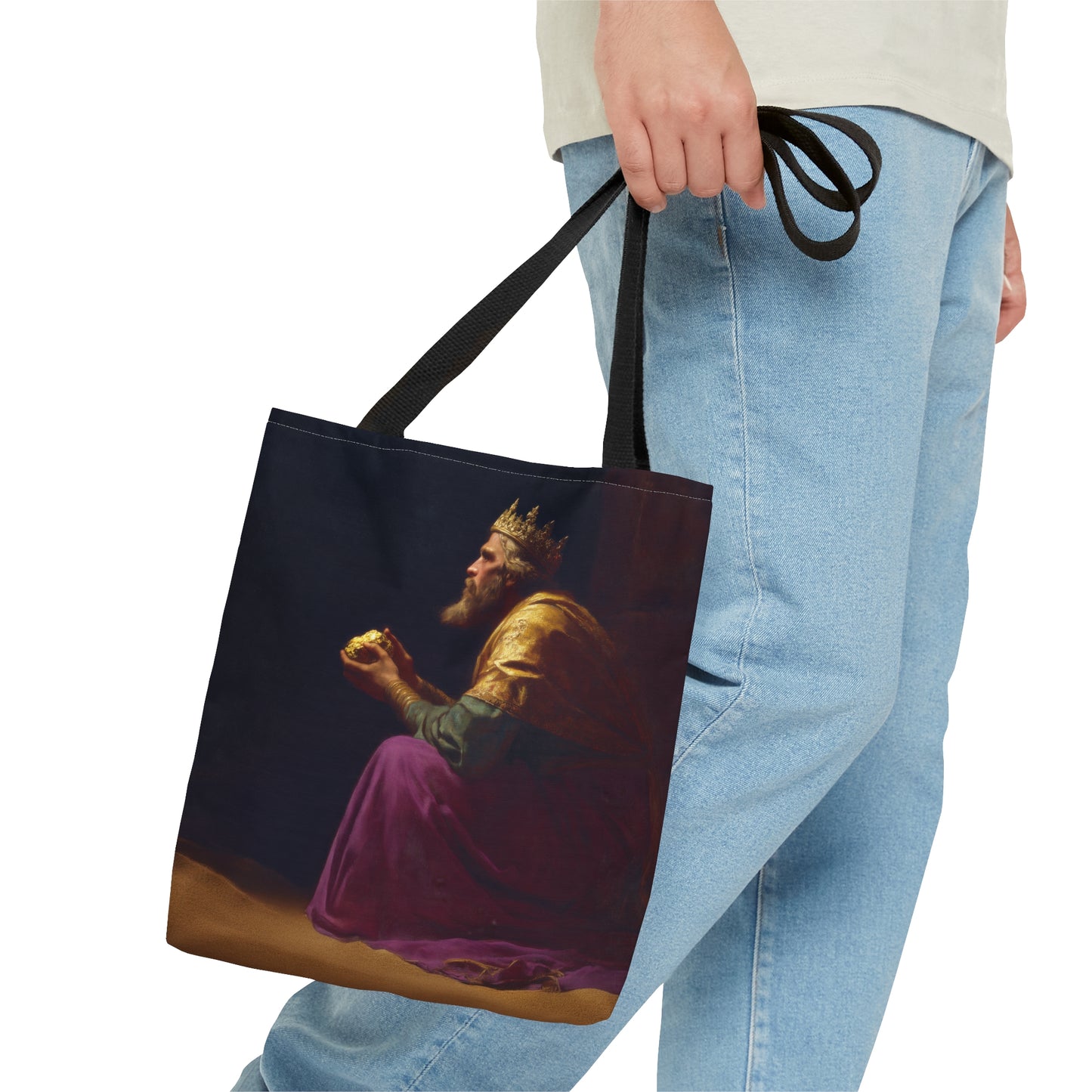 Melchior and the Gift Fit for a King - 3 Wise Men - Tote Bag - Large Medium Small Faith Art Bag - Re usable Tote Purse - Double Sided