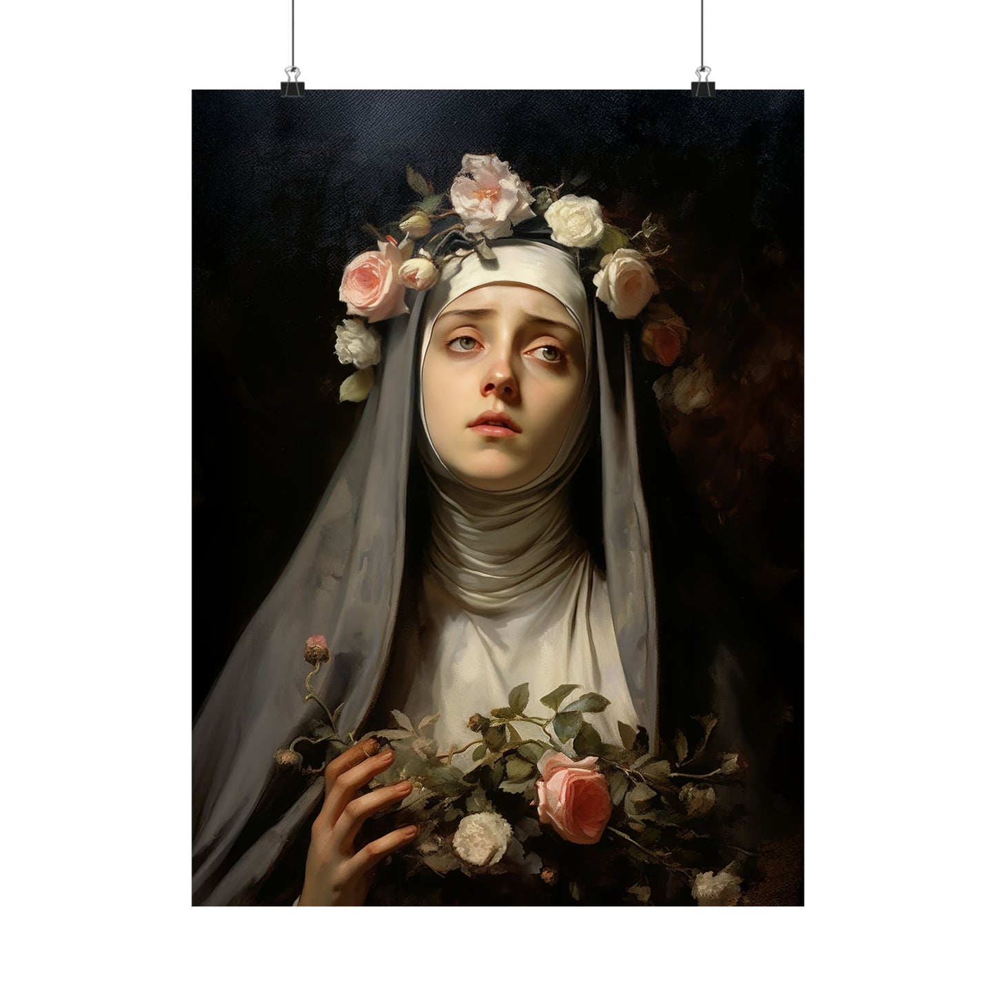 Saint Rose of Lima - Sanctified Souls Print - Multiple Sizes - Premium Matte Vertical Posters - Patron Saint of Florists