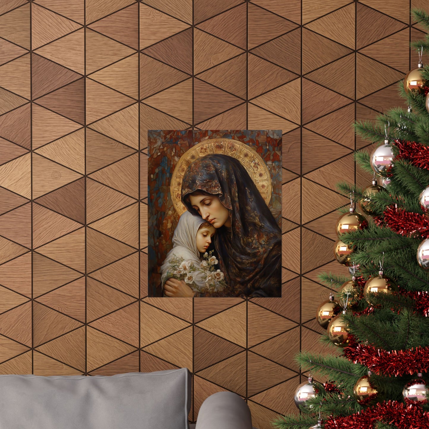 Mary, Mother of God - Protectress of Families Poster Print - Sanctified Souls Print - Multiple Sizes - Premium Posters - Catholic Art