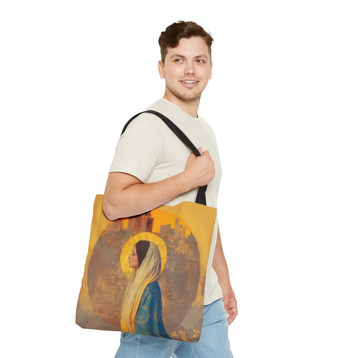 Mary of Nazareth - Mother Mary - Marian Title - Virgin Mary Tote Bag - Large Medium Small Faith Art Bag - Tote Purse - Double Sided