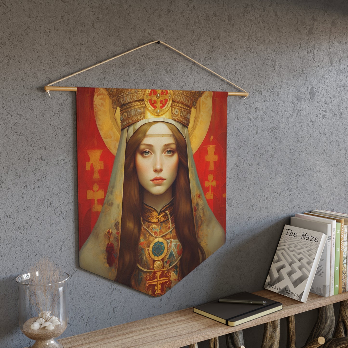 Saint Alexandra Wall Banner / Wall Hanging / Pennant - Prayer room art - Catholic Home -  18" x 21"