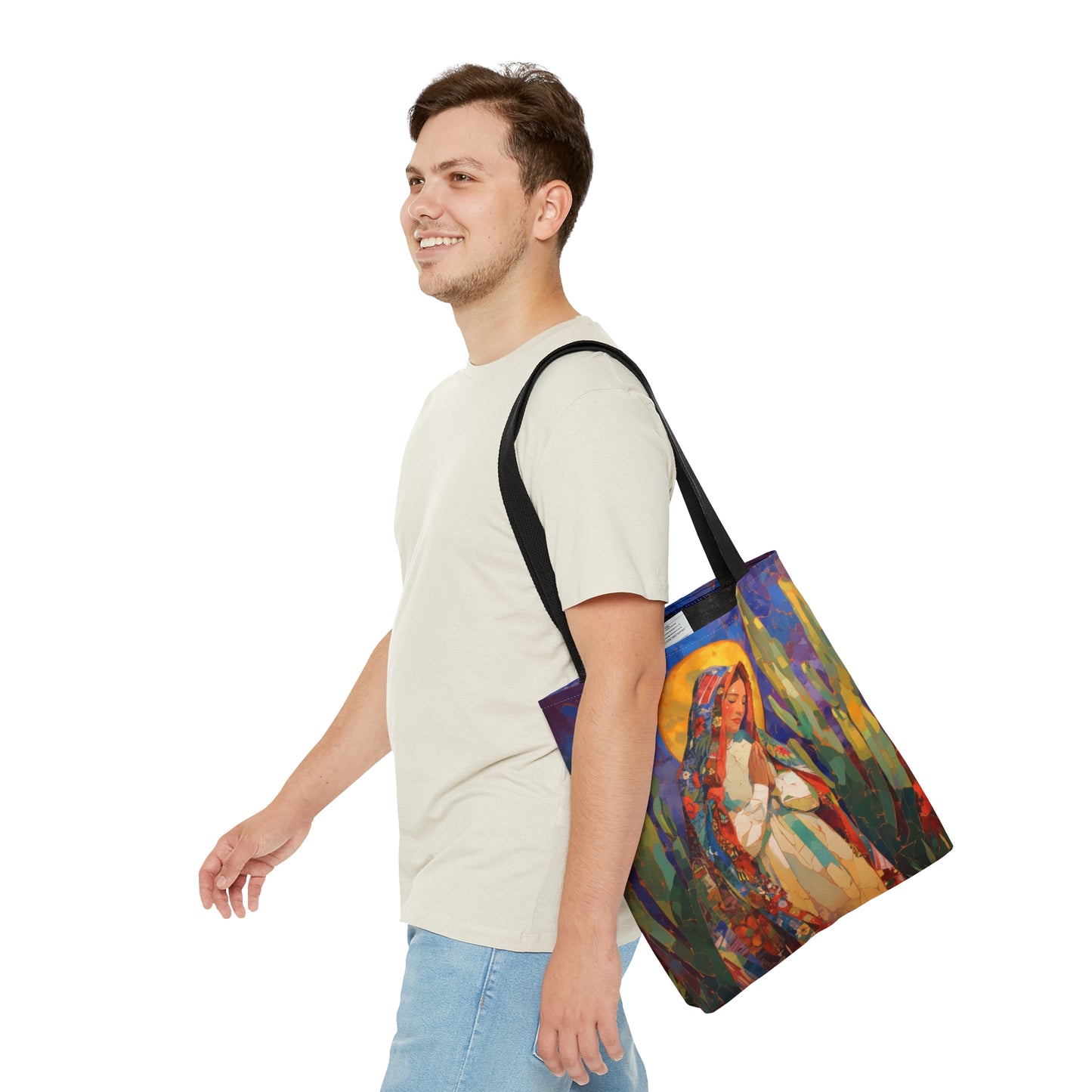 Radiant Light of Our Lady of Guadalupe Tote Bag - Large Medium Small Faith Art Bag - Catholic Faith Purse - Religious Carry All