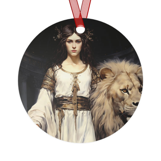 Saint Euphemia Metal Ornament - Religious Holiday Christmas Ornament and Keepsake - Double sided Keepsake Religious Ornament