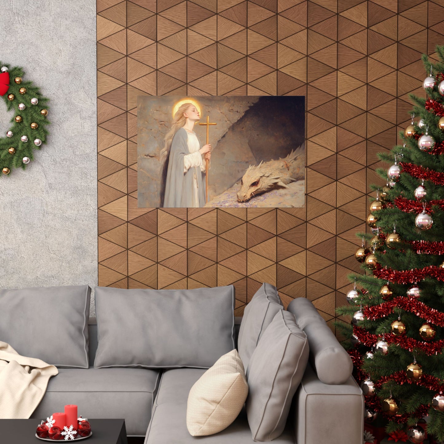 Saint Margaret of Antioch - Sanctified Souls Print - Multiple Sizes - Premium Posters - Catholic Art - Christian Home Decor Artwork