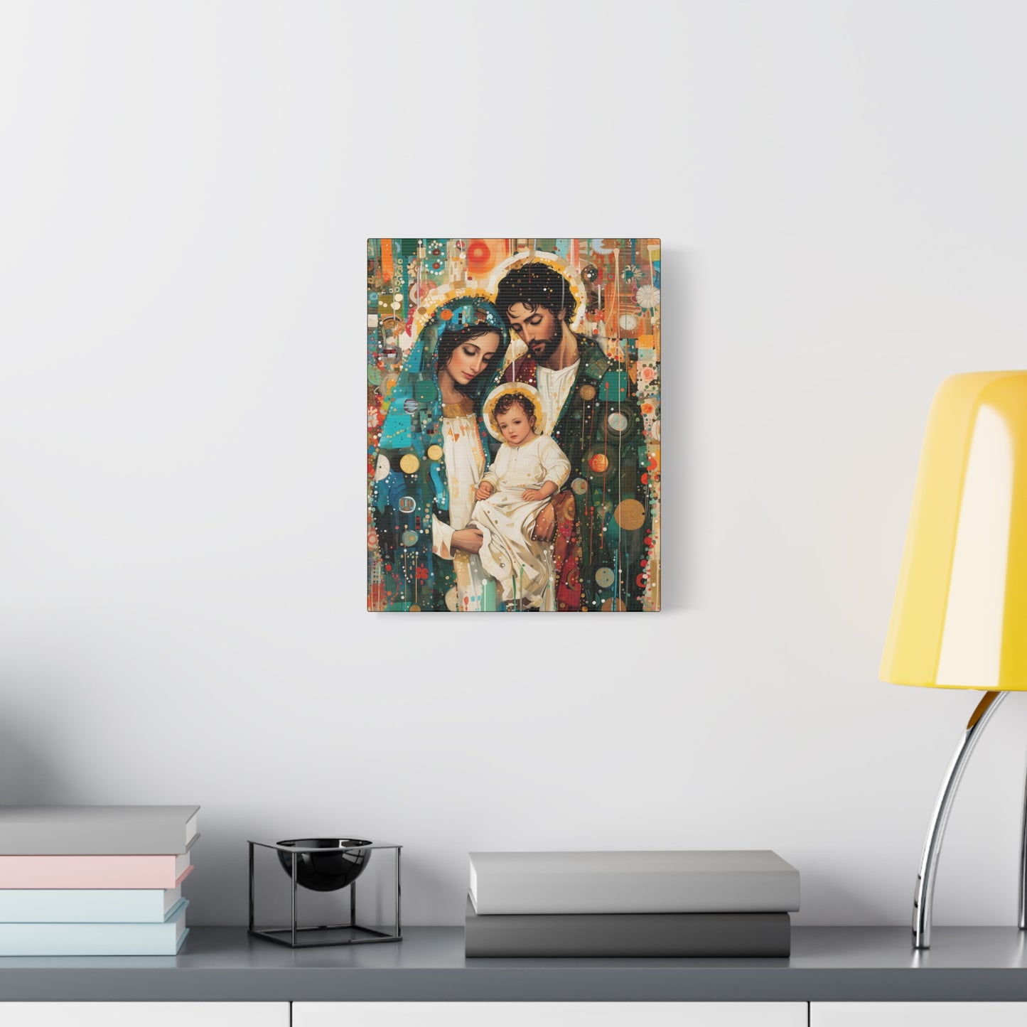 Eternal Light - Mary, Joseph, and the Christ Child - Museum Wrapped Canvas - Sanctified Souls Print - Religious Art - Holy Family Art