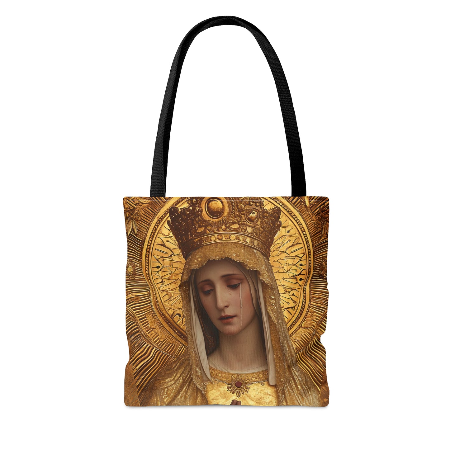 Gate of Eternity - The Golden Mary - Tribute to Our Lady of the Gate of Dawn Tote Bag - Large Medium Small Faith Art Bag - Golden Mary