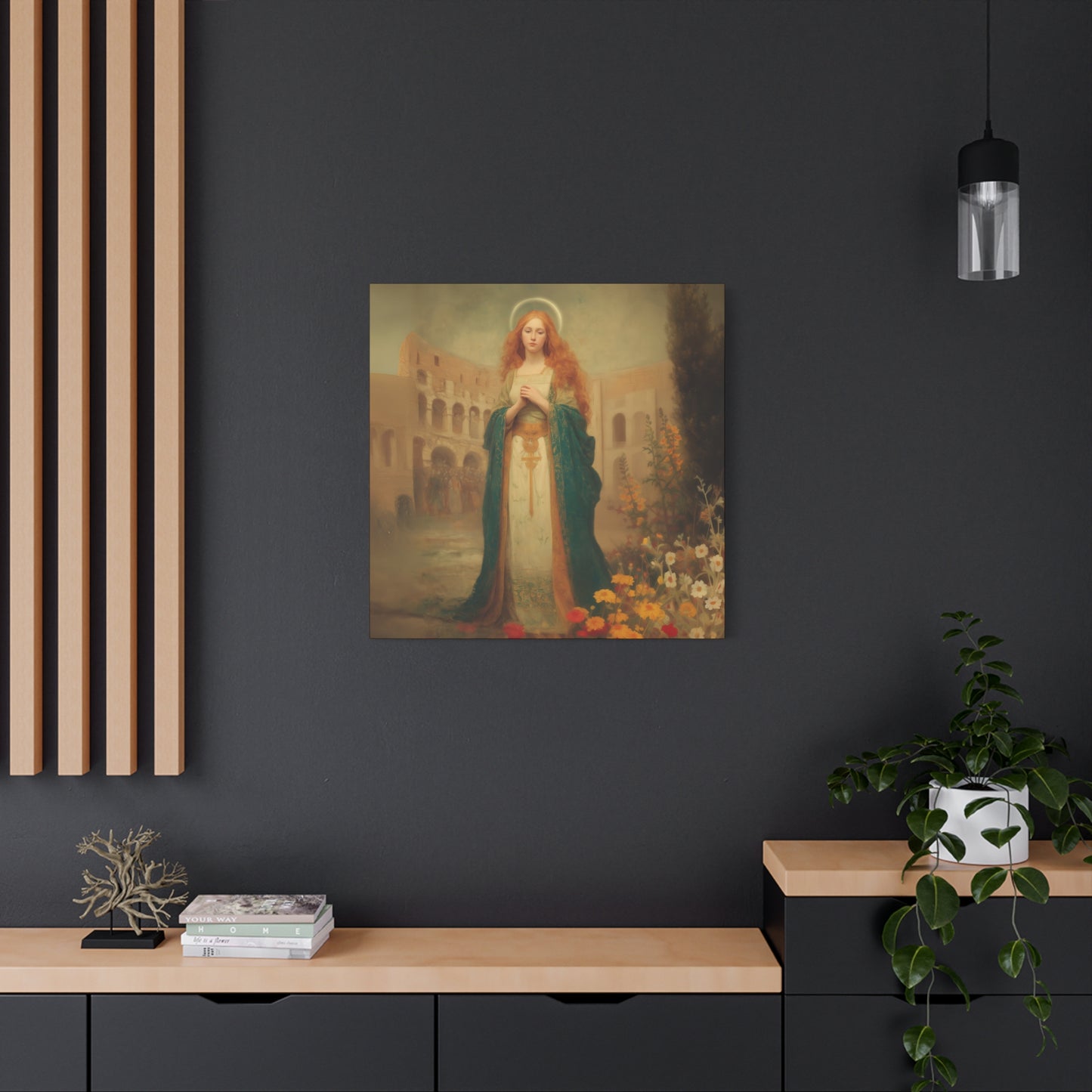 Saint Justina - Multiple Sizes - Catholic Home art - Museum Wrapped Canvas - Sanctified Souls Print - Catholic Martyr Art