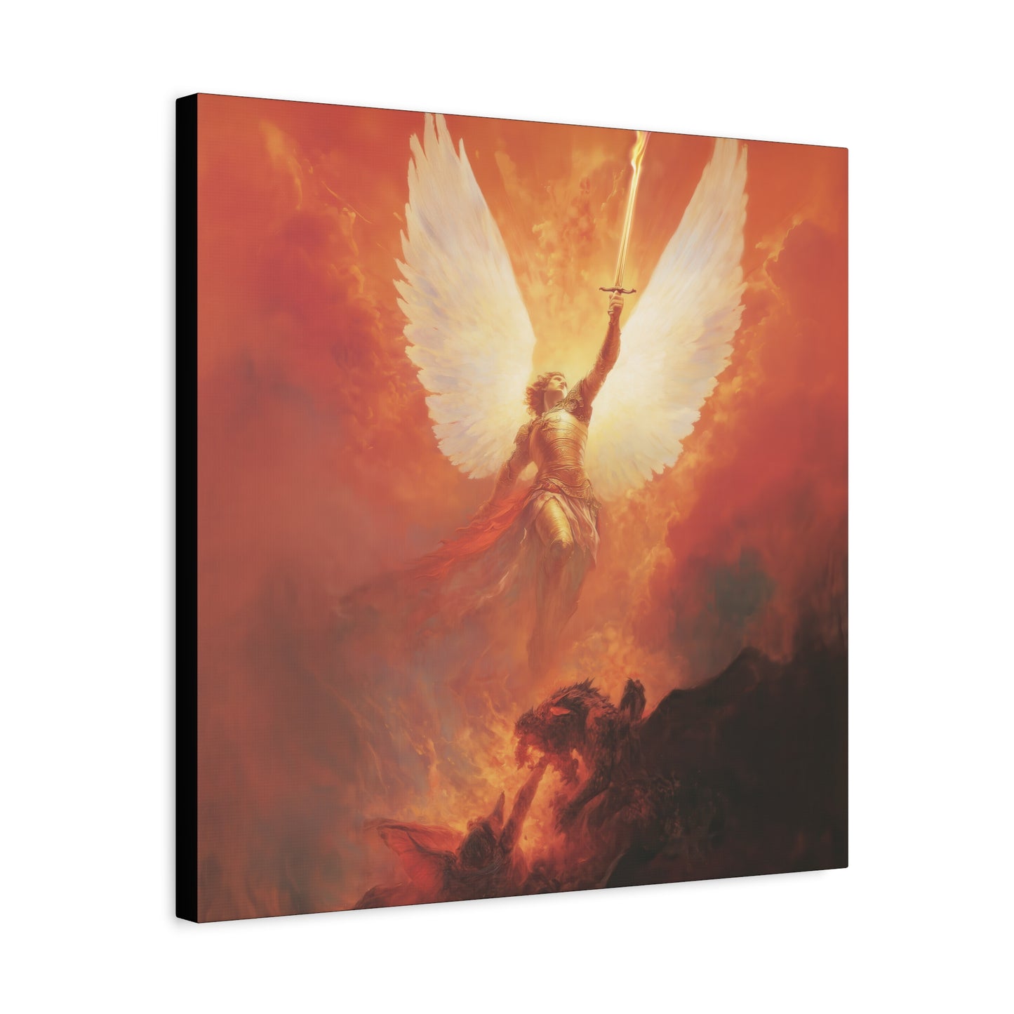 Saint Michael the Archangel -  Museum Wrapped Canvas - Sanctified Souls Print - Religious Art for your Home - Angel Art - Religious
