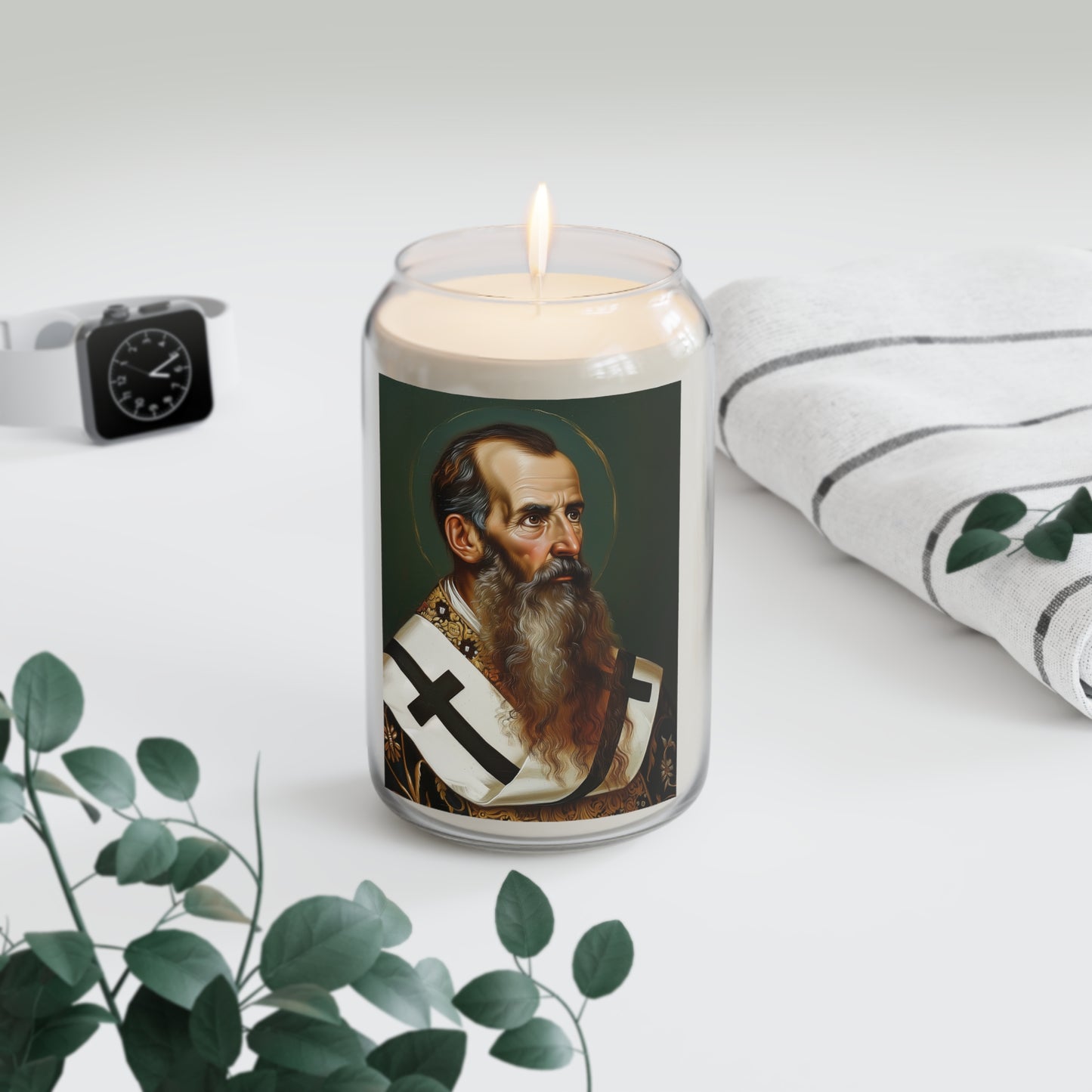 Saint Basil the Great - Scented Prayer Candle, 13.75oz - Tall Size - Religious Prayer Candle - Catholic Art