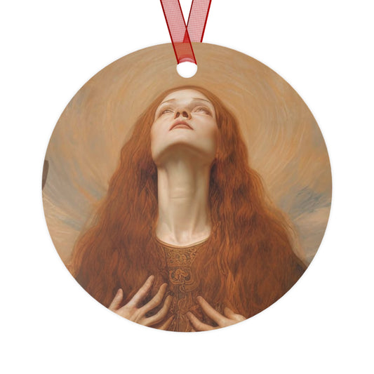 Saint Rosalia Metal Ornament - Religious Holiday Christmas Ornament and Keepsake - Double sided