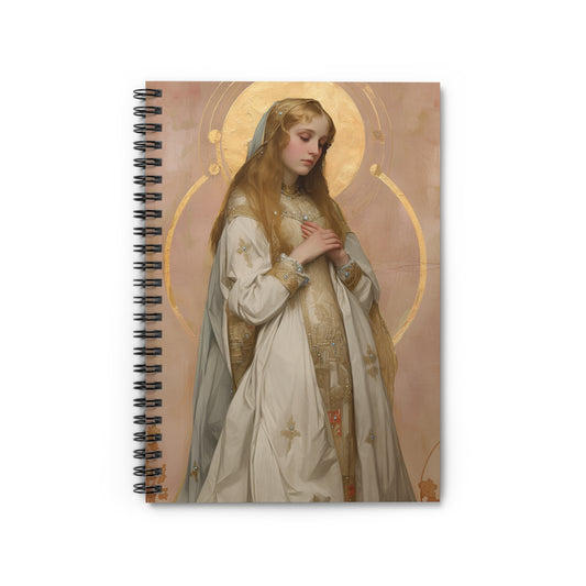 Saint Waldetrudis / Waltrude or Waudru Spiral Journal - Sanctified Souls Art - Religious Based Notebook - Spiral Notebook - Prayer Journal