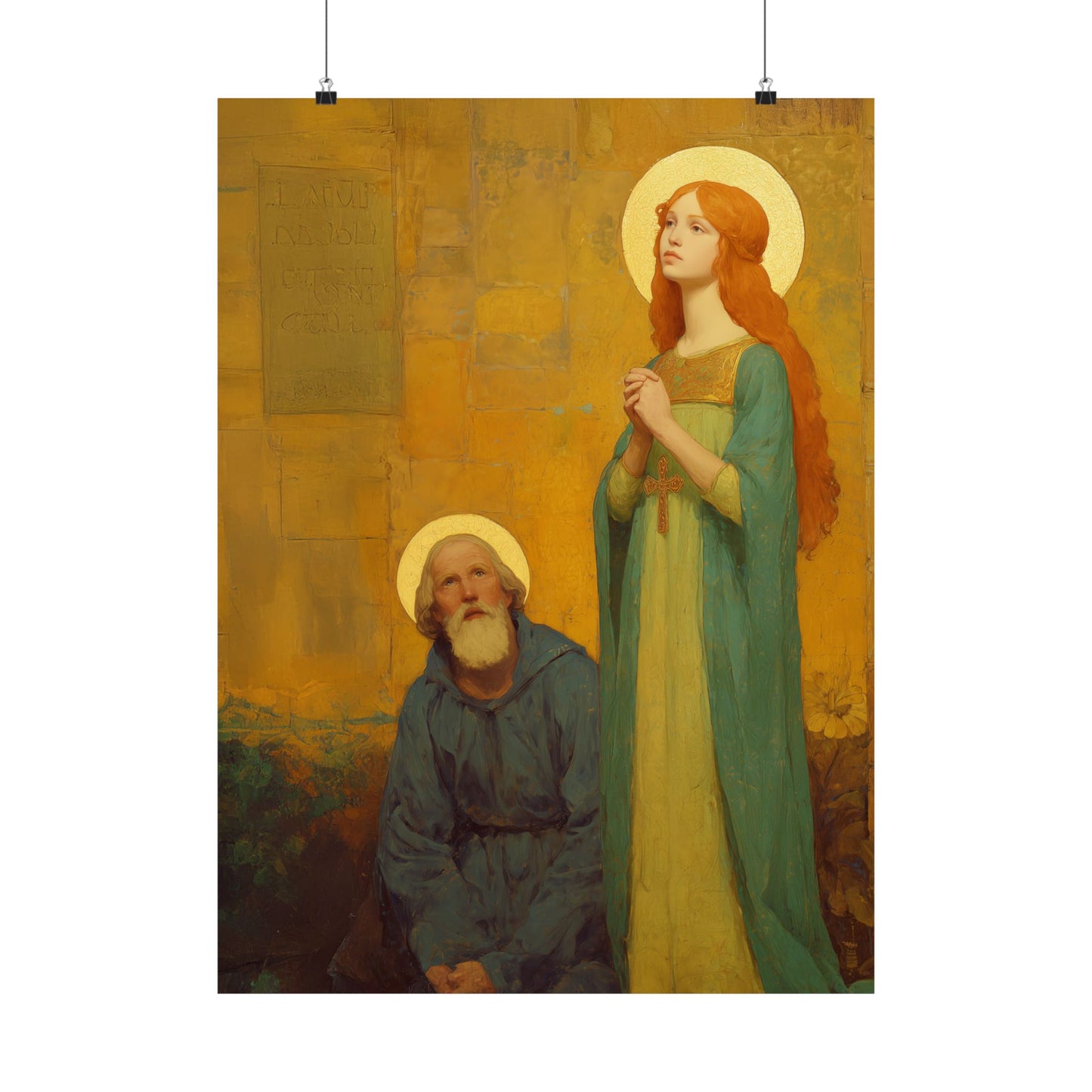 Saints Justina and Cyprian -  Catholic Art - Multiple Sizes - Premium Posters - Catholic Art - Christian Home - Catholic Saint Art