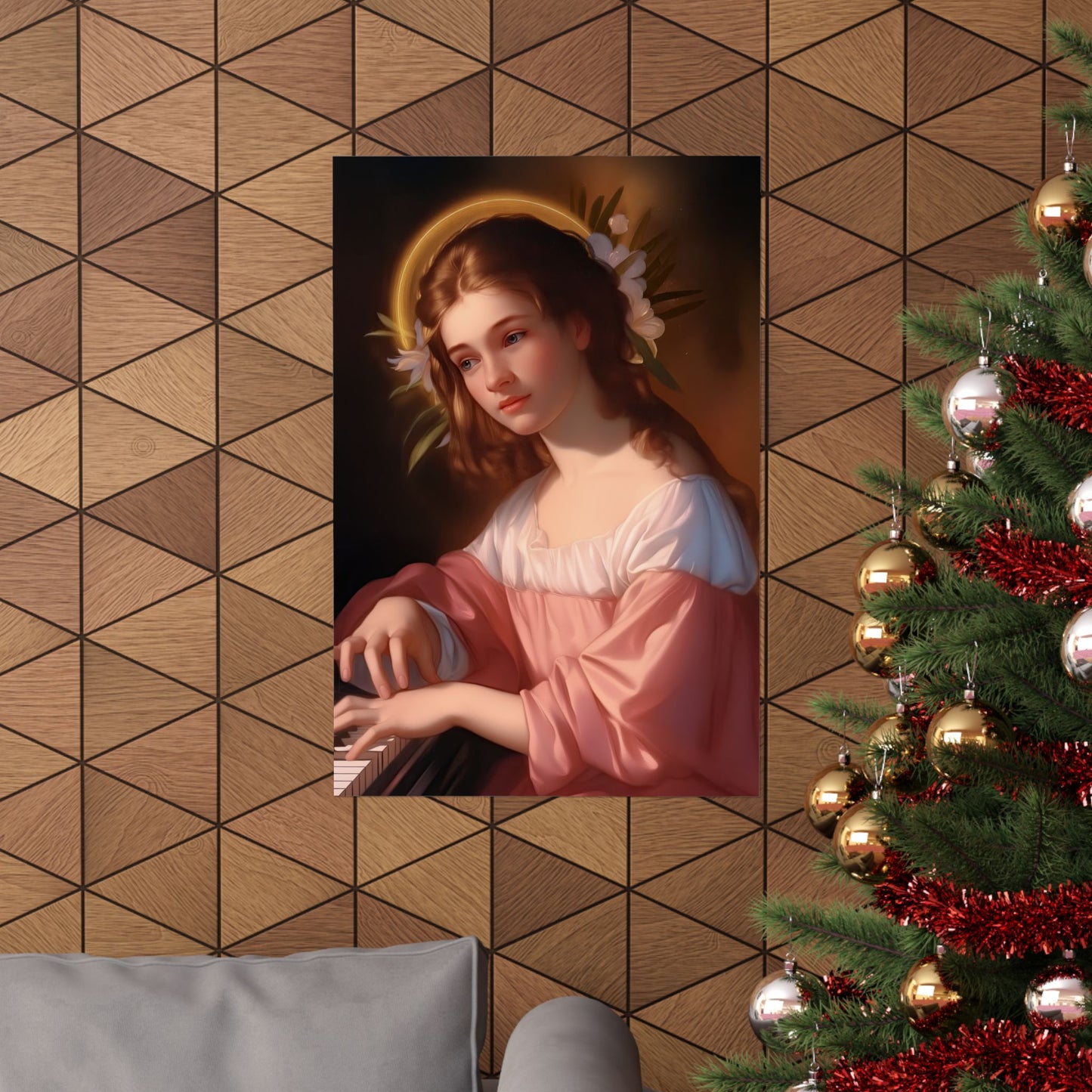 Saint Cecilia - Catholic home - Multiple Sizes - Premium Poster - Catholic Art - Christian Decor