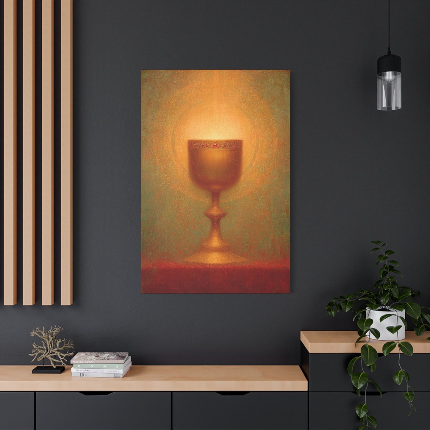Chalice of the Lamb, Light of the World - The Holy Grail - Gallery Wrapped Canvas - Print - Religious Art for your Home - Catholic Art