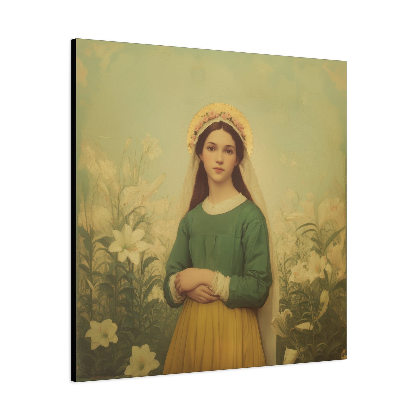 Saint Maria Goretti -  Museum Wrapped Canvas - Sanctified Souls Print - Religious Art for your Home - Catholic Patron Saint Art