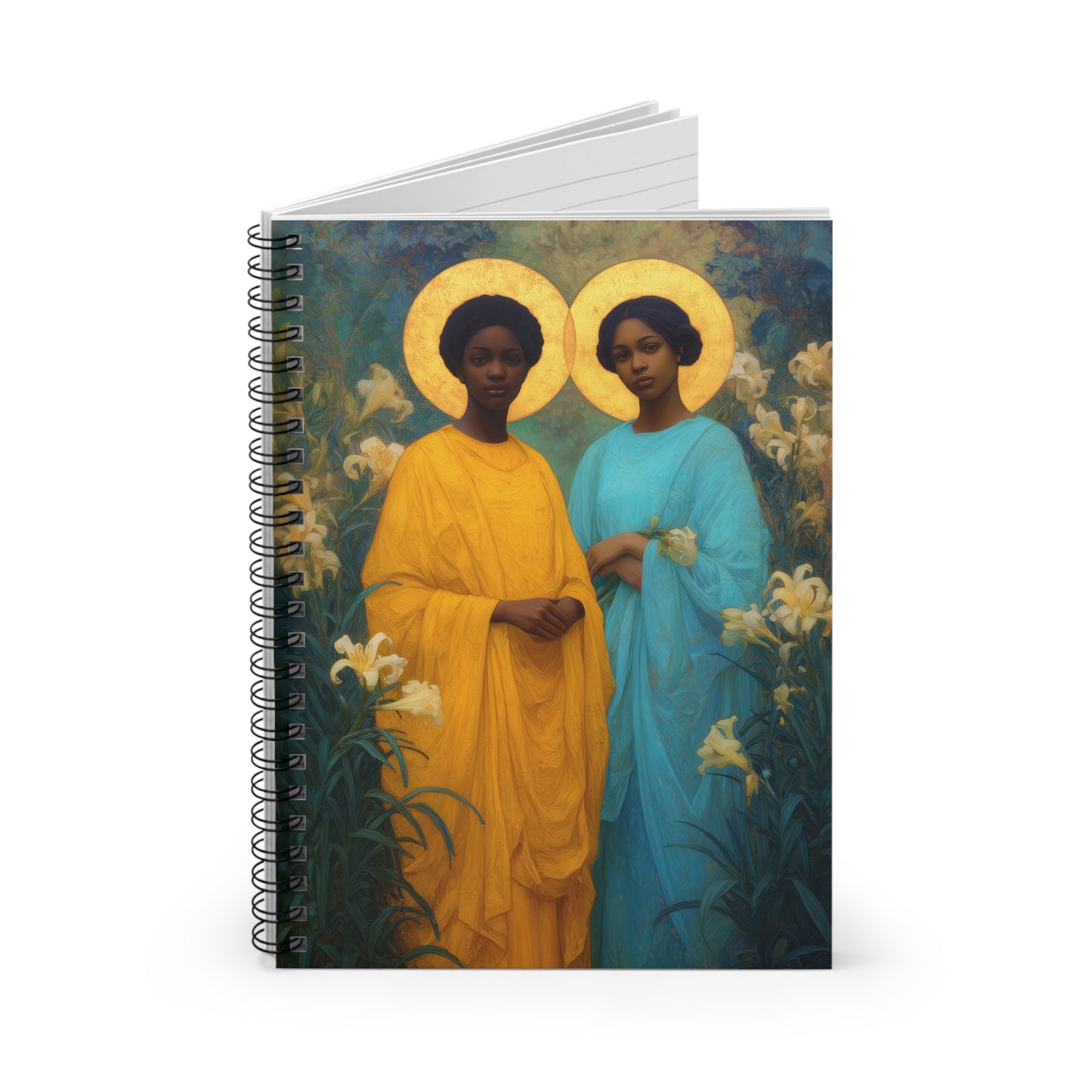 Saint Perpetua and Saint Felicity - Sanctified Souls Art - Religious Based Notebook - Spiral Notebook - Prayer journal