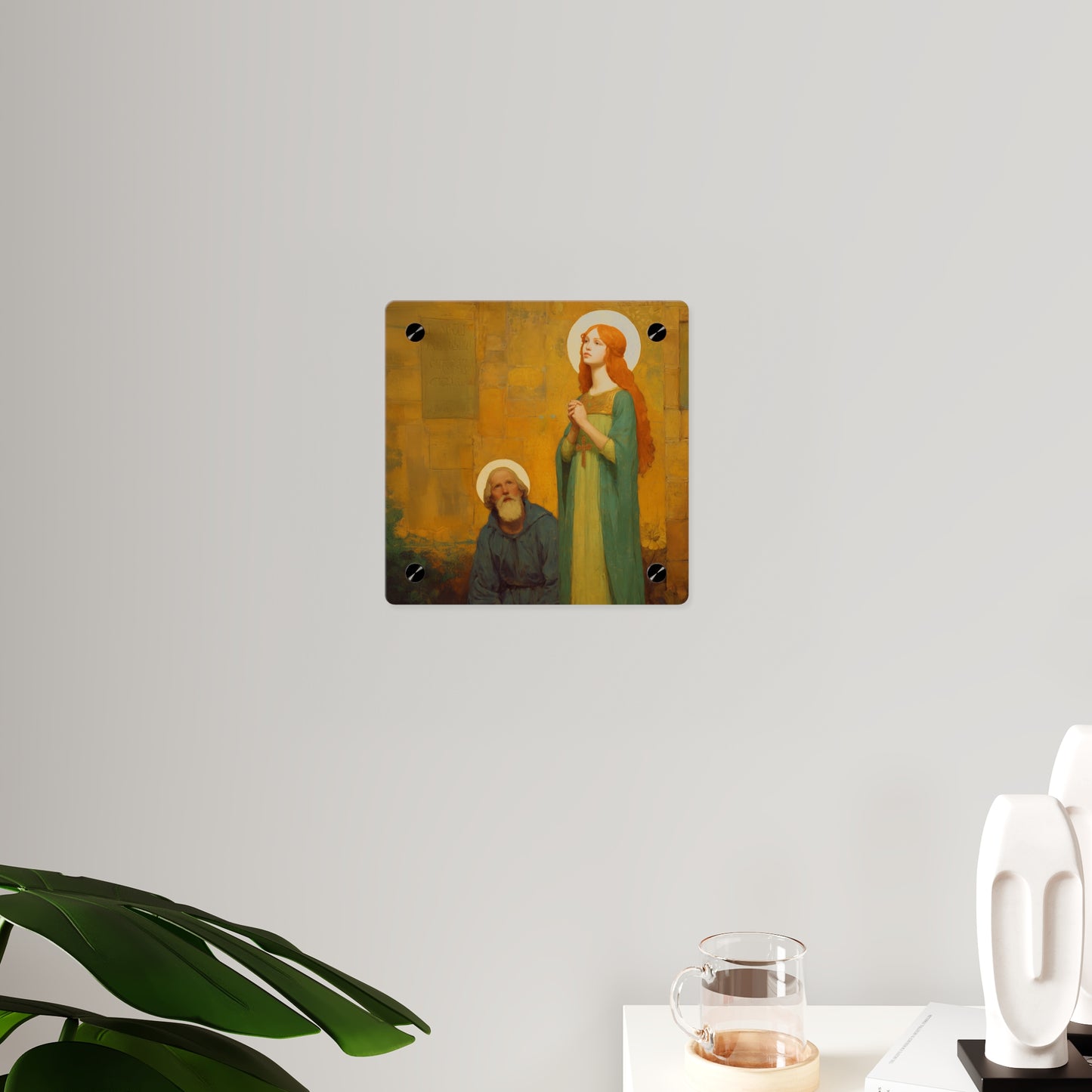 Saints Cyprian and Justina Wall Art Panel - Ready to Hang Acrylic Print - Catholic Saint Art - Patron Saint Print - Martyr Art