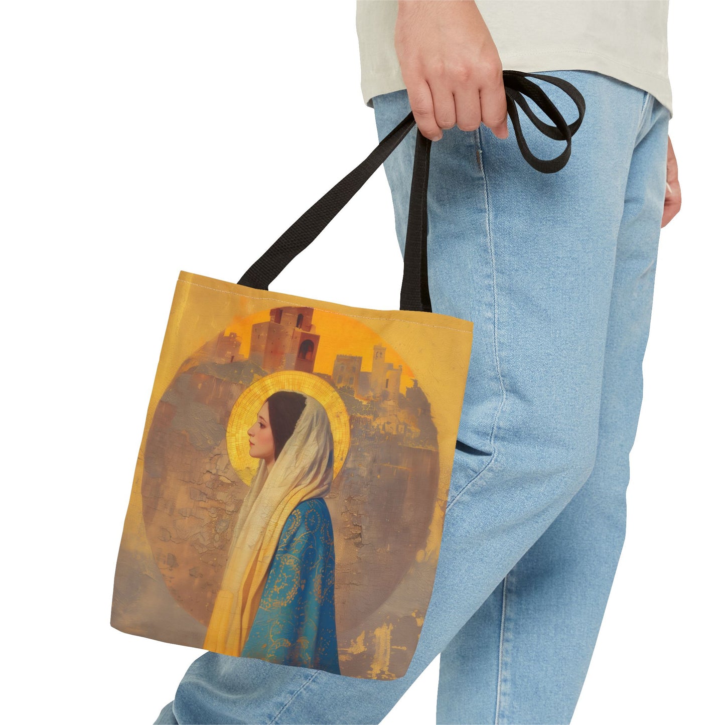 Mary of Nazareth - Mother Mary - Marian Title - Virgin Mary Tote Bag - Large Medium Small Faith Art Bag - Tote Purse - Double Sided