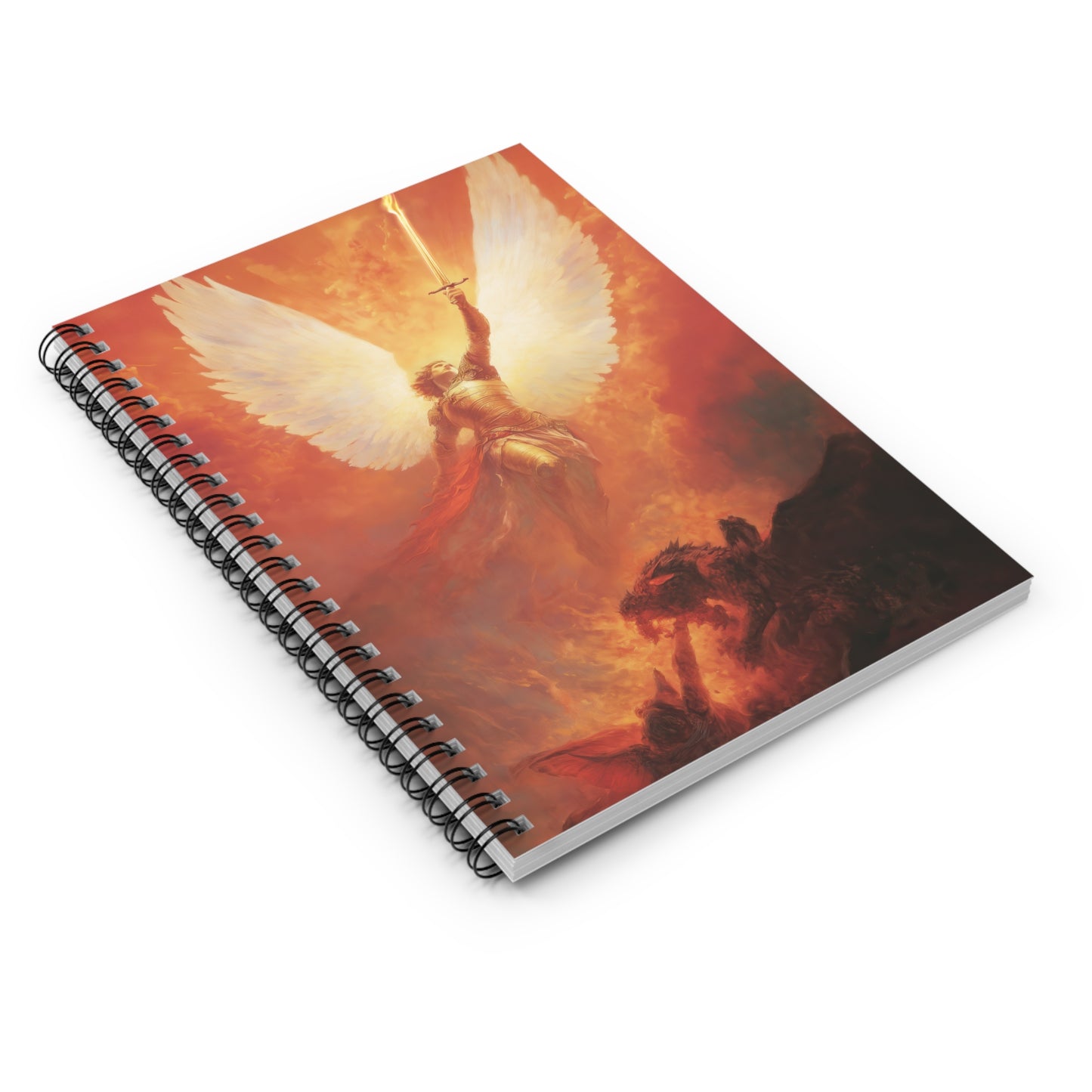 Saint Michael the Archangel - Sanctified Souls Art - Religious Based Notebook - Spiral Notebook - Prayer journal