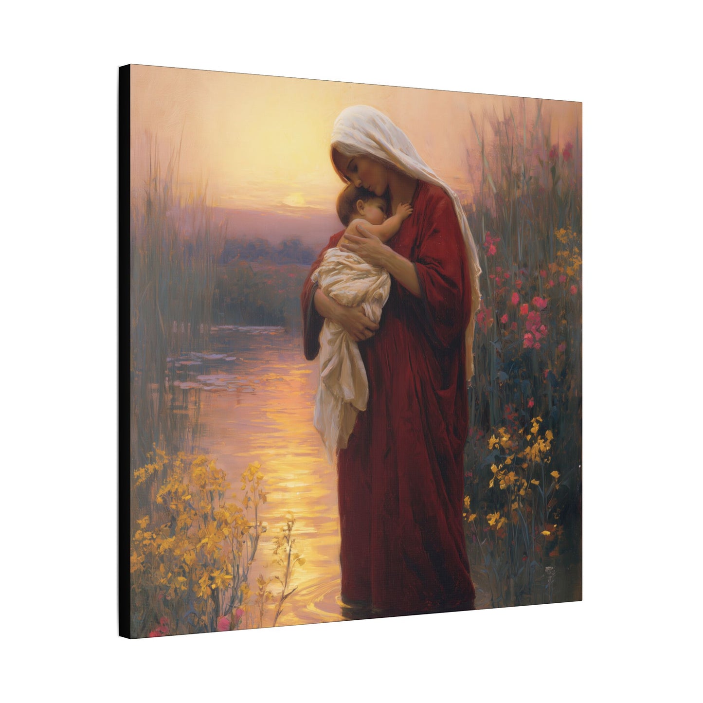 Saint Elizabeth, Mother to John the Baptist -  Museum Wrapped Canvas Print - Multiple Sizes - Catholic Home art Matte Canvas