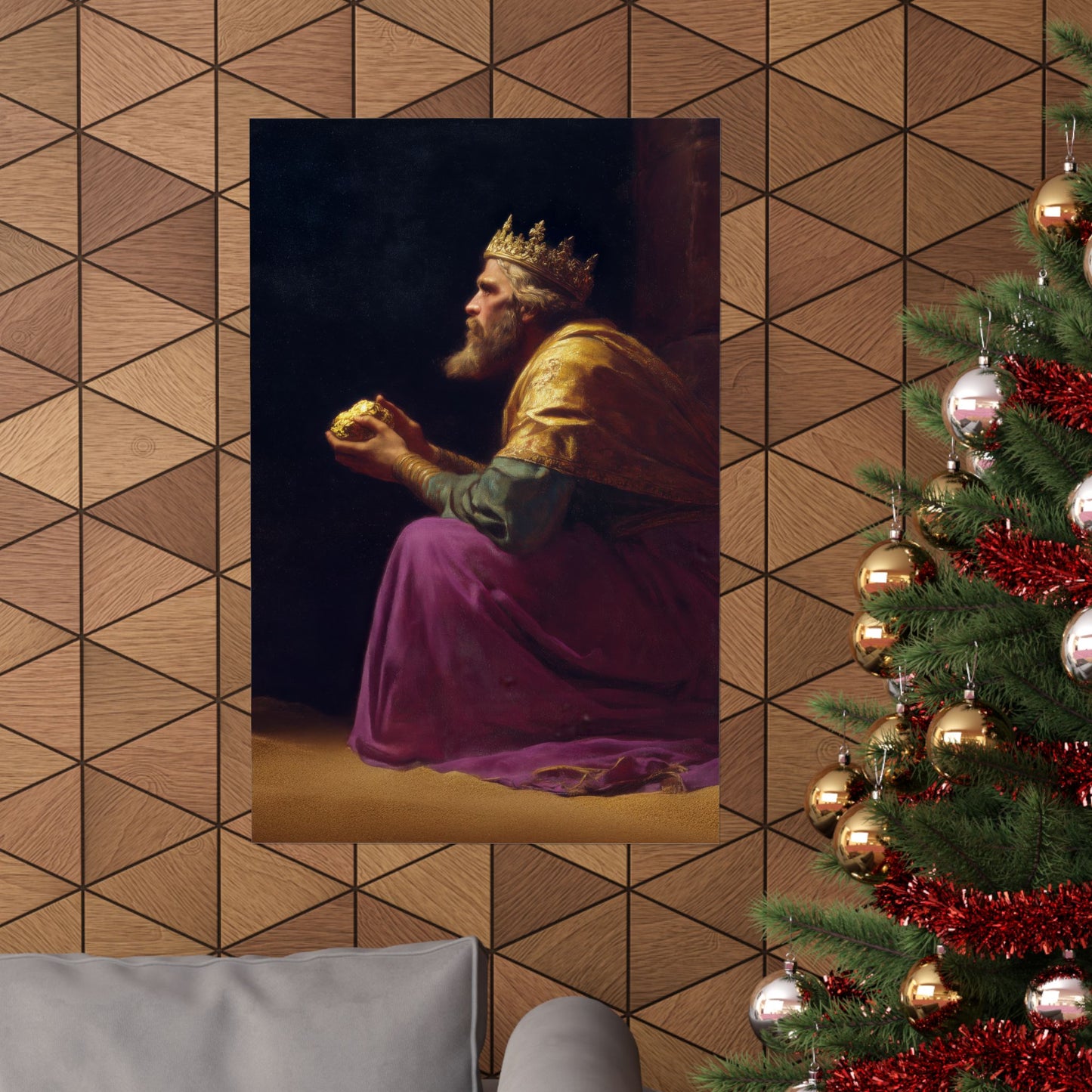 Melchior and the Gift Fit for a King - 3 Wise Men - Sanctified Souls Print - Multiple Sizes - Premium Matte Vertical Posters