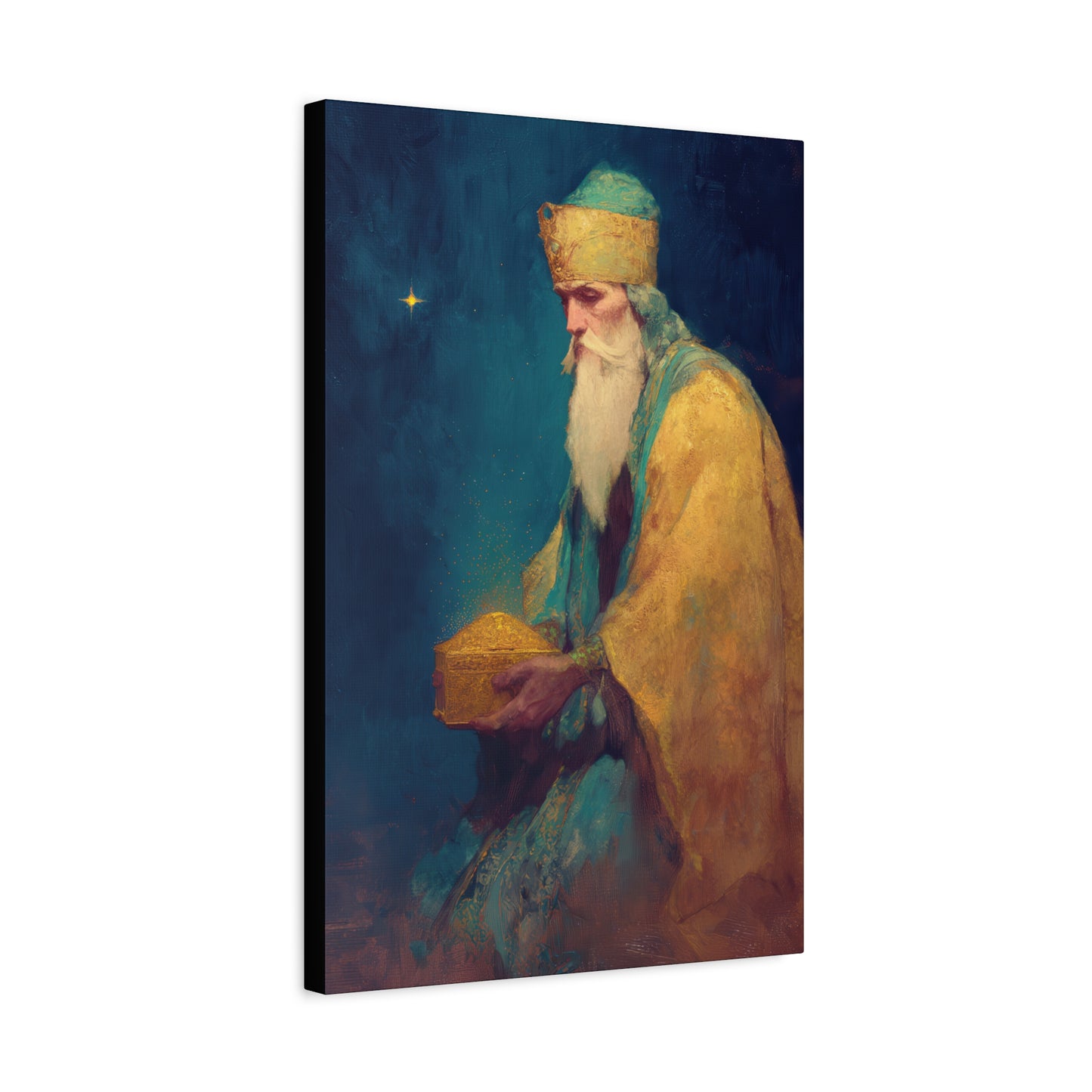 Caspar and the Offering of Worship - 3 Wise Men - Gallery Wrapped Canvas - Print - Religious Art for your Home - Catholic