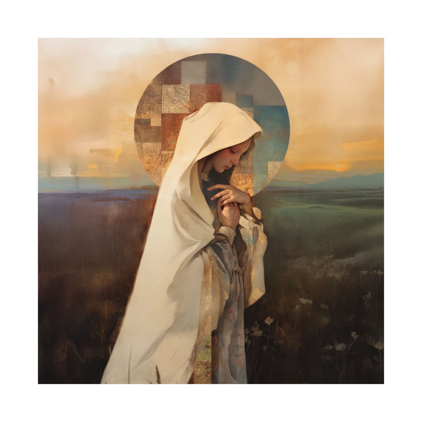 Our Lady of the Prairie - Sanctified Souls Print - Multiple Sizes - Premium Posters - Catholic Art - Christian Home