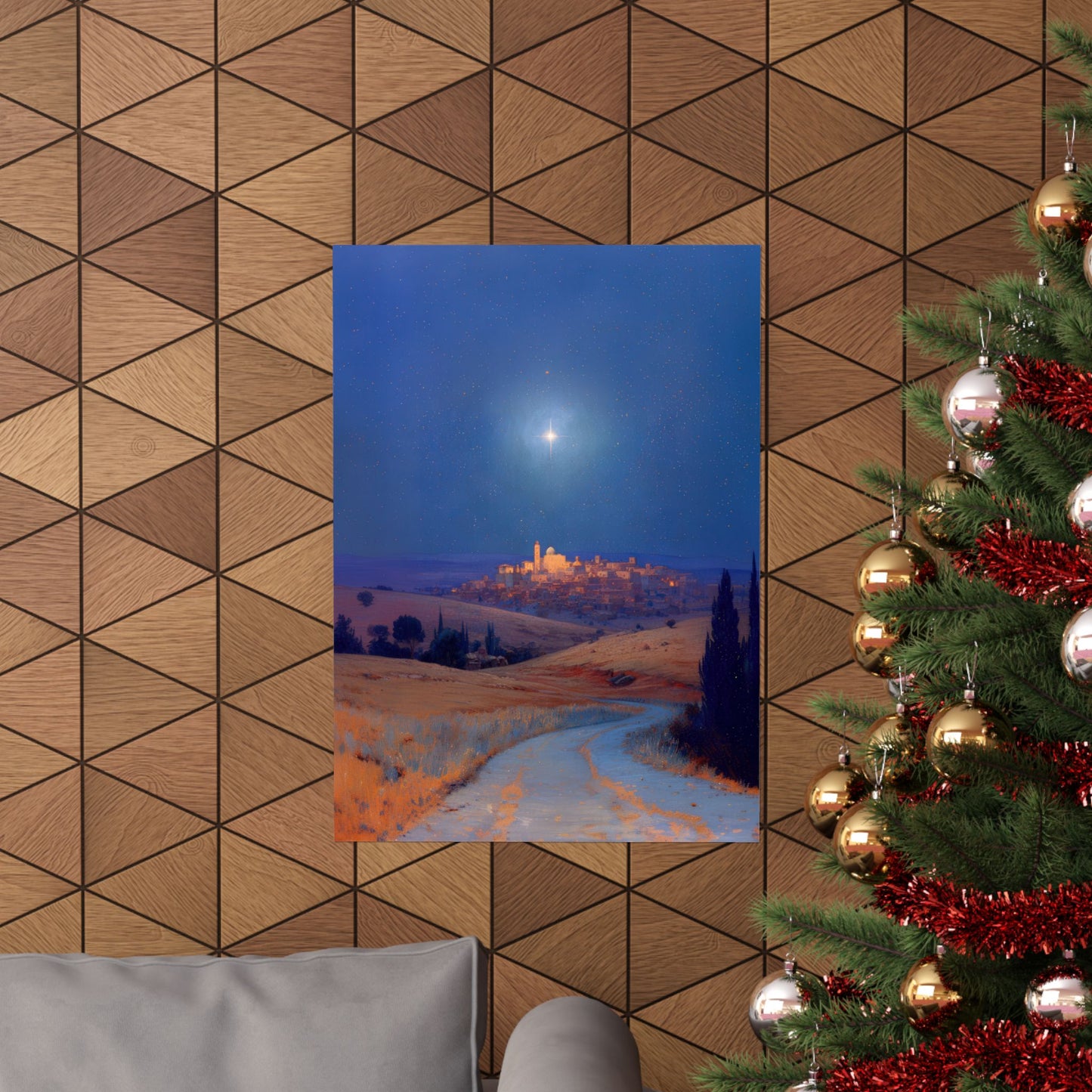 Bethlehem Wrapped in the Light of His Coming - Sanctified Souls Print - Multiple Sizes - Premium Matte Vertical Posters