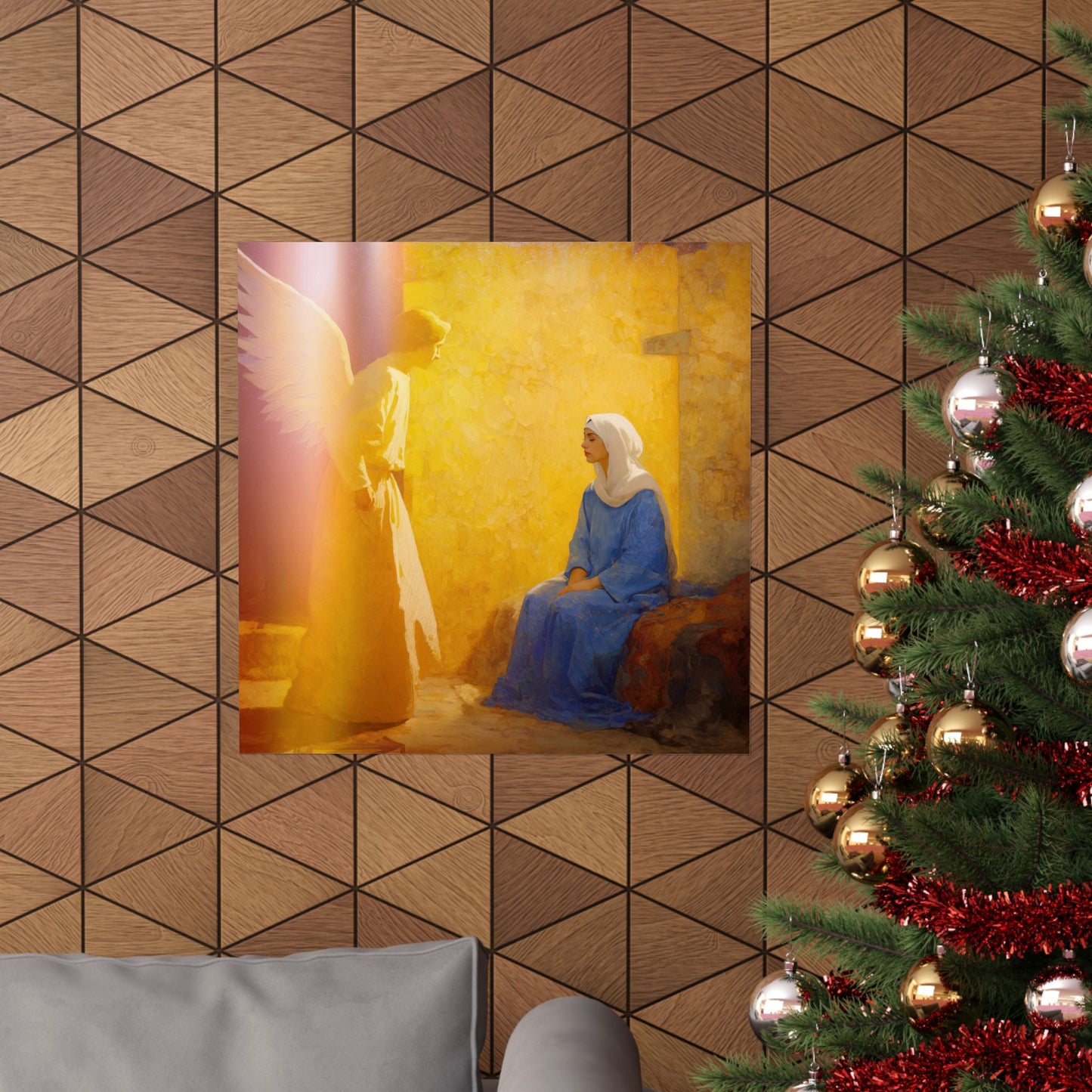 Mary's Yes - Quiet Fiat - Mother Mary - Marian Art - Sanctified Souls Print - Multiple Sizes - Premium Vertical Posters