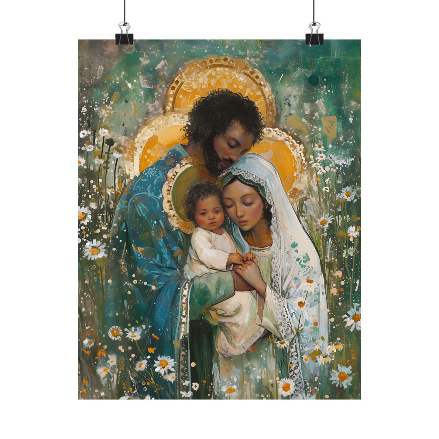 Sacred Sanctuary - Mary, Joseph, and the Infant Jesus - Sanctified Souls Print - Multiple Sizes - Premium Matte Vertical Posters