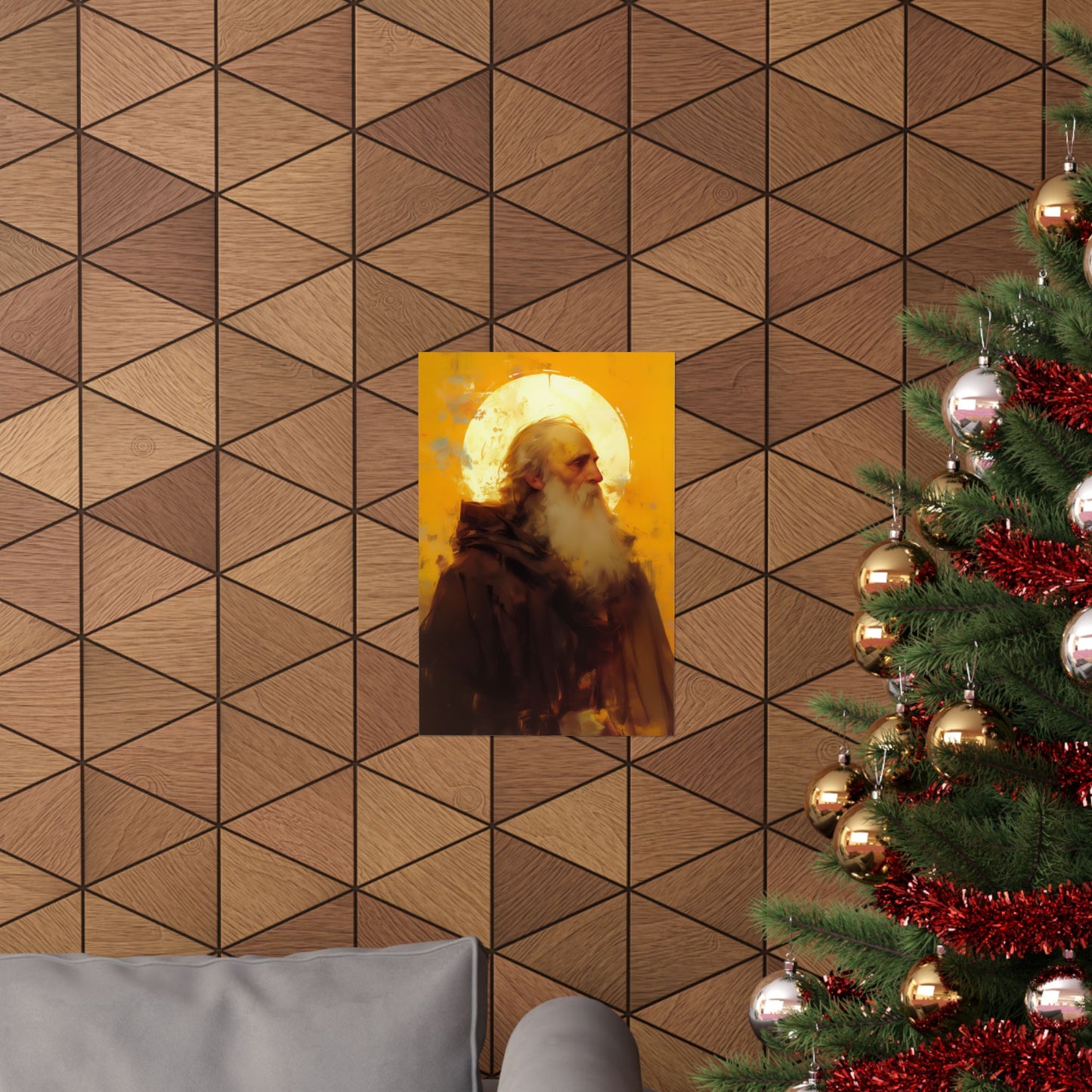Saint Samson of Dol - Sanctified Souls Print - Multiple Sizes - Premium Posters - Catholic Art - Christian painting