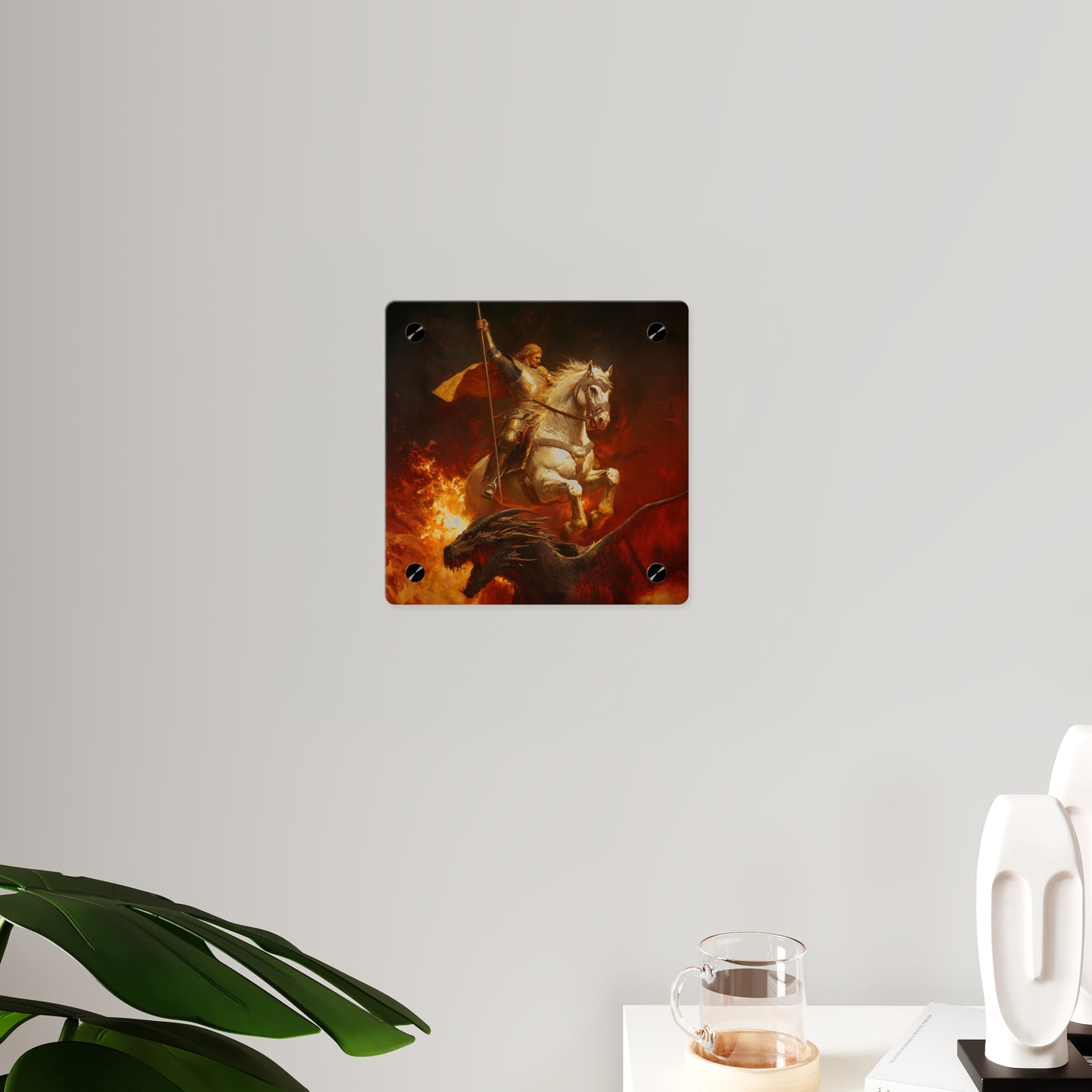 Saint George Wall Art Panel - Ready to Hang Acrylic Print - Catholic Saint Art - Patron Saint Print - No Frame needed