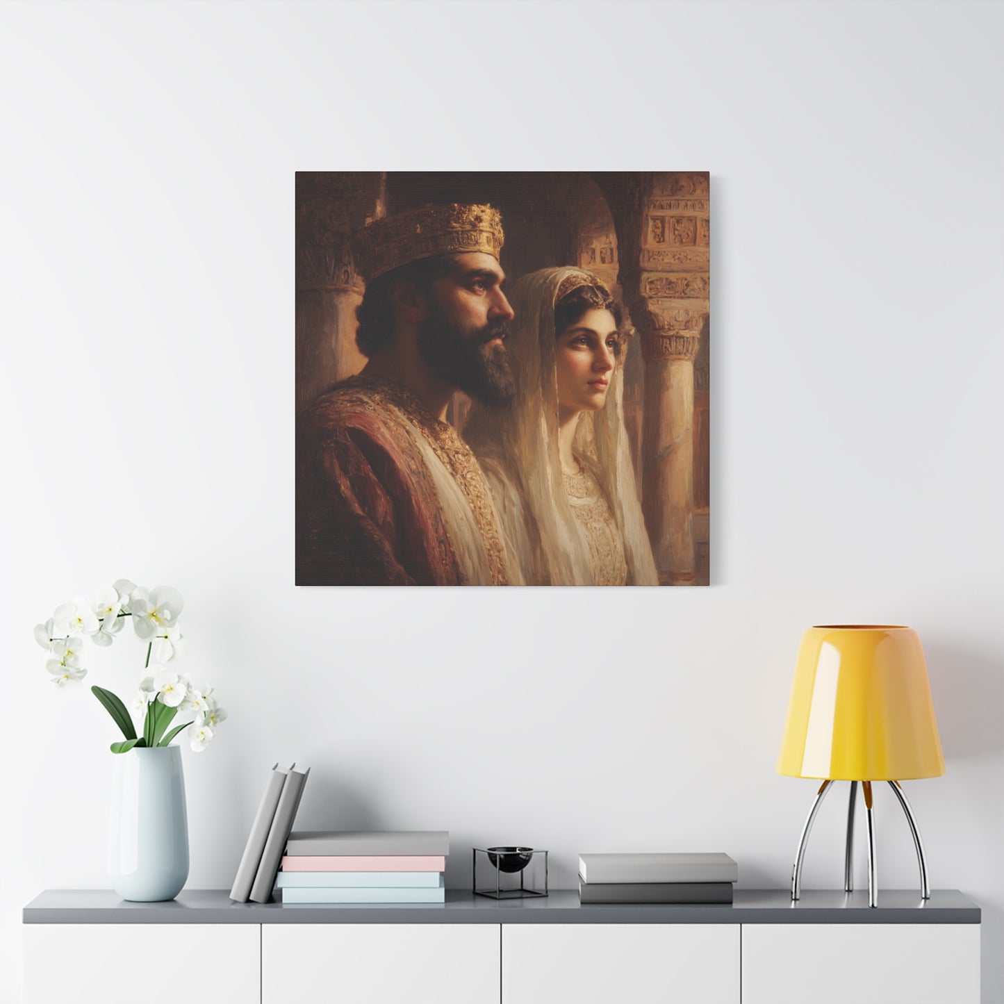 King Xerxes and Queen Esther  - Gallery Wrapped Canvas - Print - Religious Art for your Home - Catholic Art Print