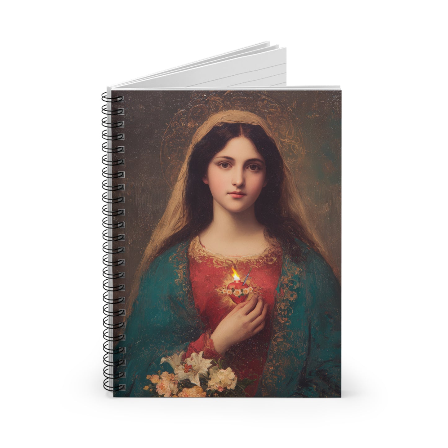 The Immaculate Heart of Mary - Mother Mary - Marian Art - Journal - Sanctified Souls Art - Religious Based Notebook - Spiral