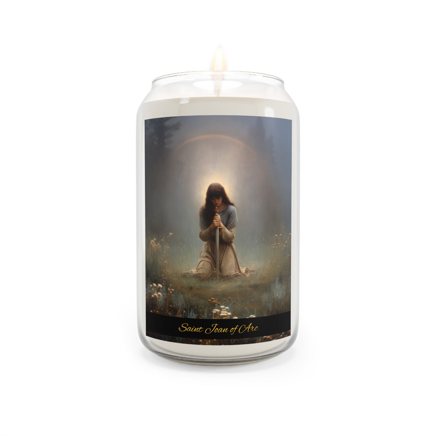 Saint Joan of Arc - Scented Prayer Candle, 13.75oz -  Candle - Catholic Art - prayer room Scented Candle - Religious Saint
