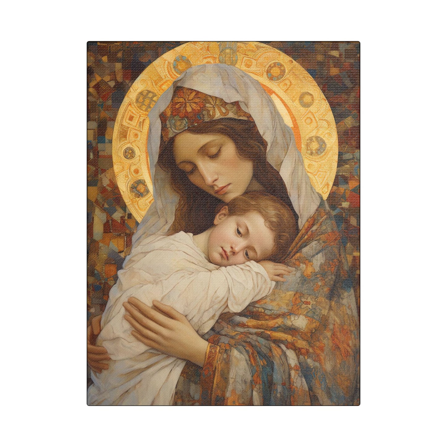 Cradle of Grace - Madonna and Christ Child - Museum Wrapped Canvas - Sanctified Souls Print - Religious Art for your Home - The Virgin Mary