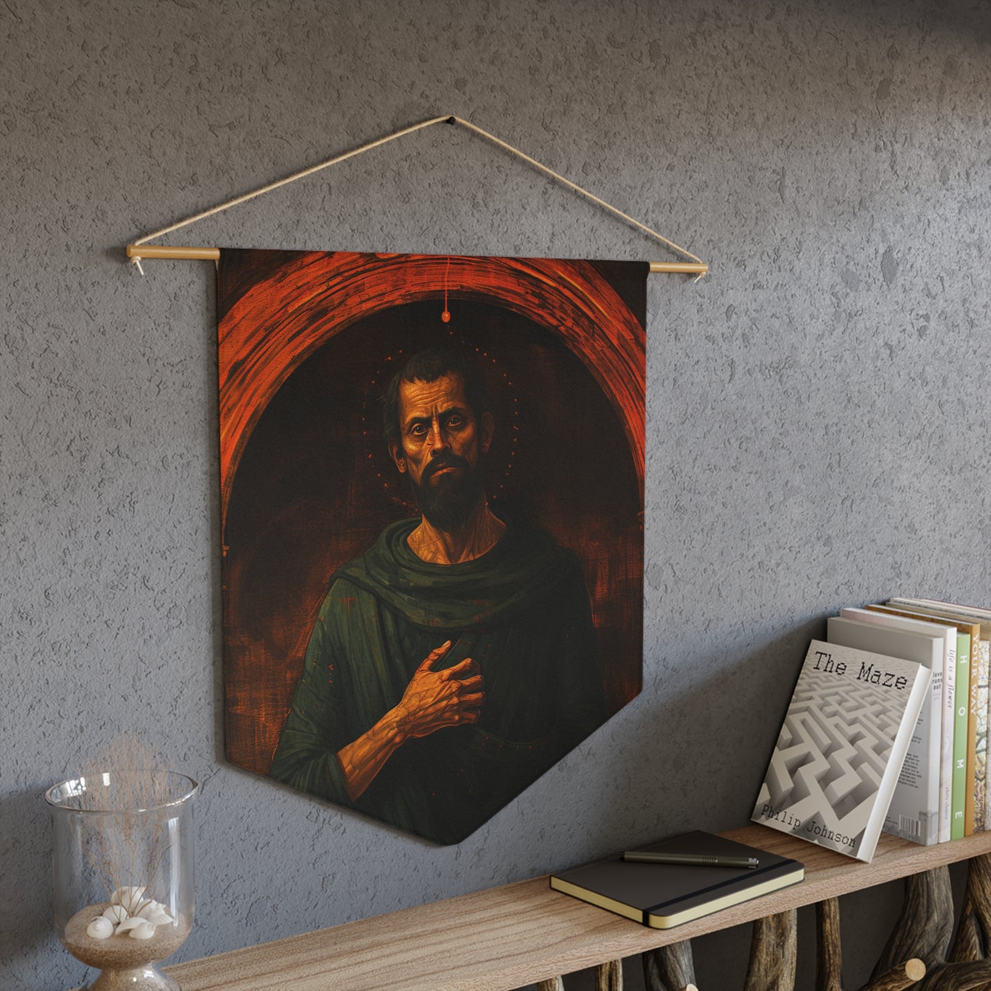 Saint Bartholomew Wall Banner / Wall Hanging - Unique Religious Art for your home - Prayer room - Catholic Home Art - 18" x 21"