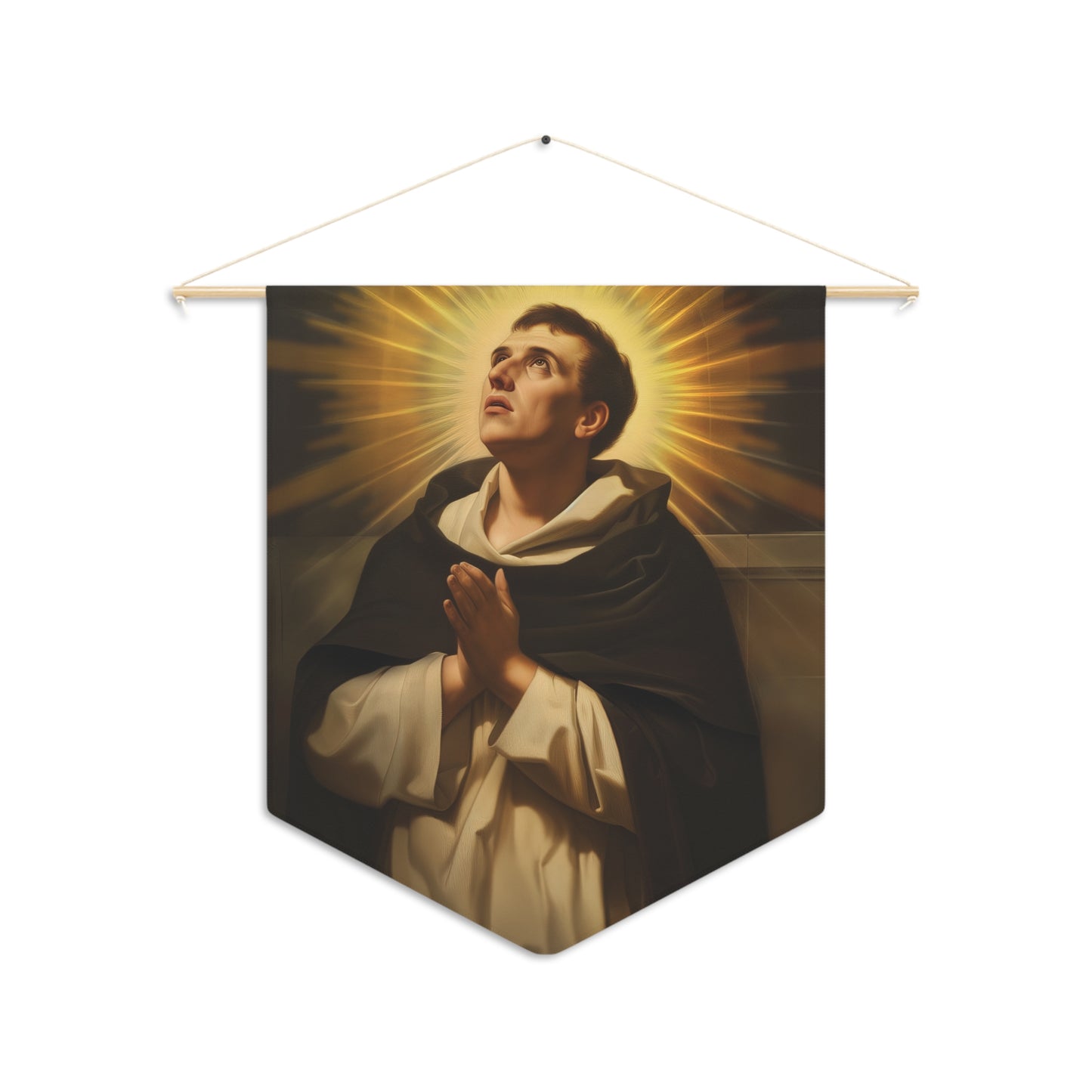 Saint Thomas Aquinas Pennant / Banner / Wall Hanging - Prayer room art - Catholic Home Art - Large Saint Art for your home - 18" x 21"