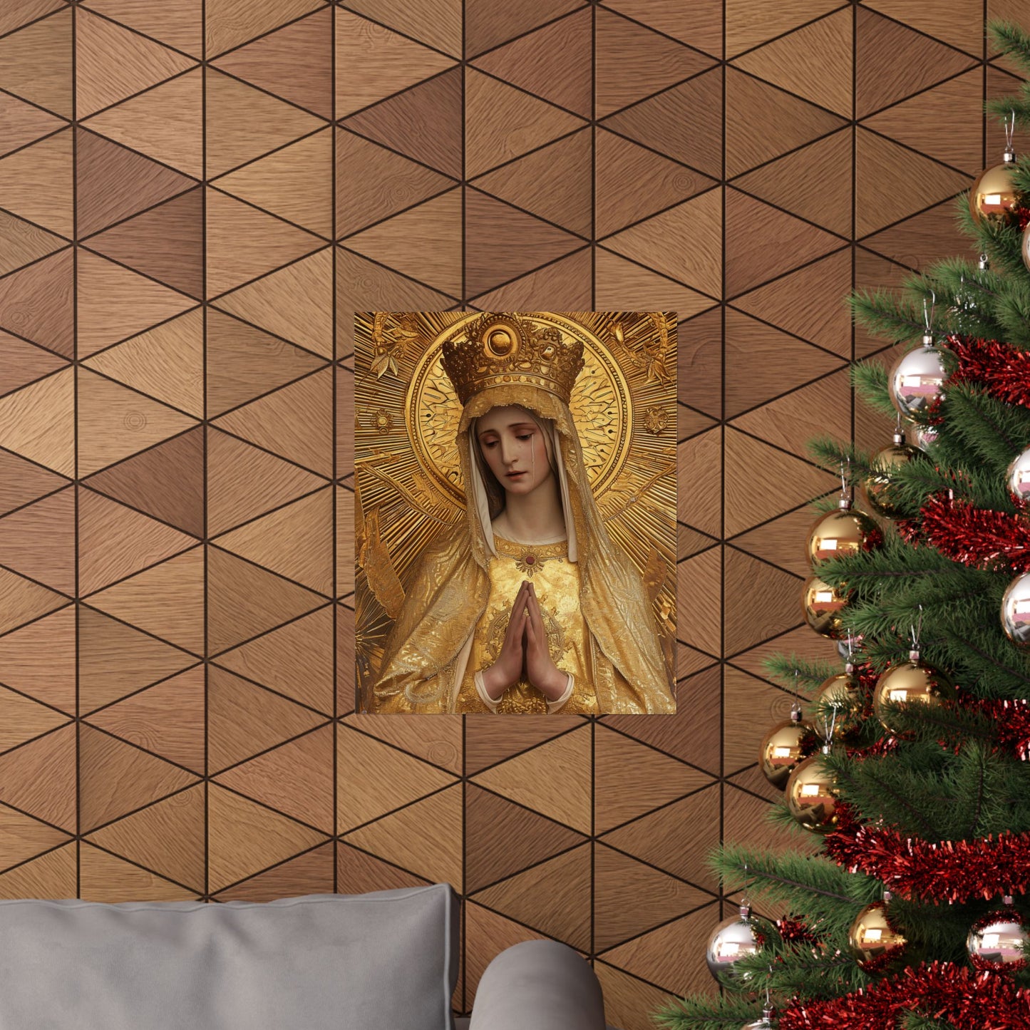 Gate of Eternity - The Golden Mary - Tribute to Our Lady of the Gate of Dawn Poster Print - Multiple Sizes - Matte Poster Premium Print