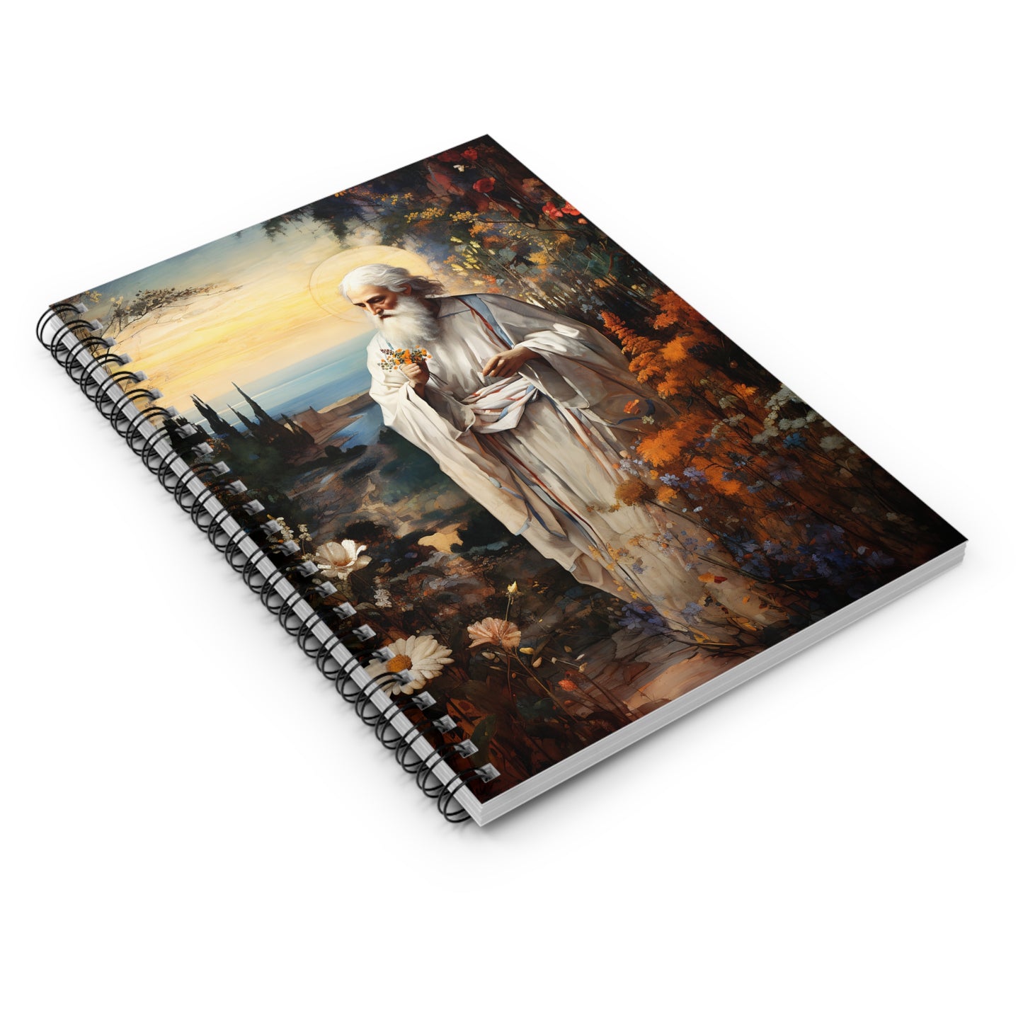 God's Footsteps in Eden Journal - Sanctified Souls Art - Religious Based Notebook - Spiral Notebook - Ruled Line