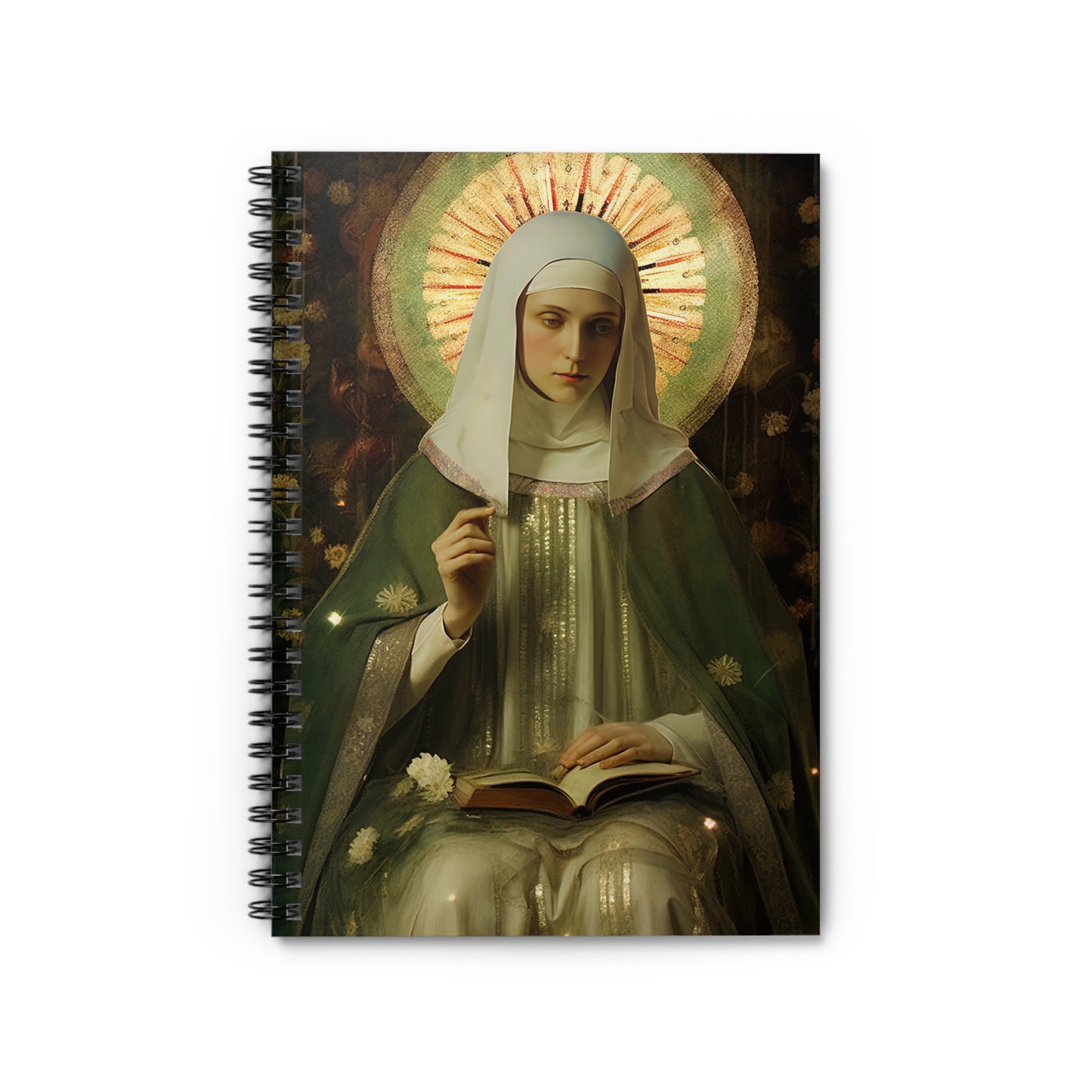 Saint Ingrid of Sweden Journal - Sanctified Souls Art - Religious Based Notebook - Spiral Notebook - Ruled Line