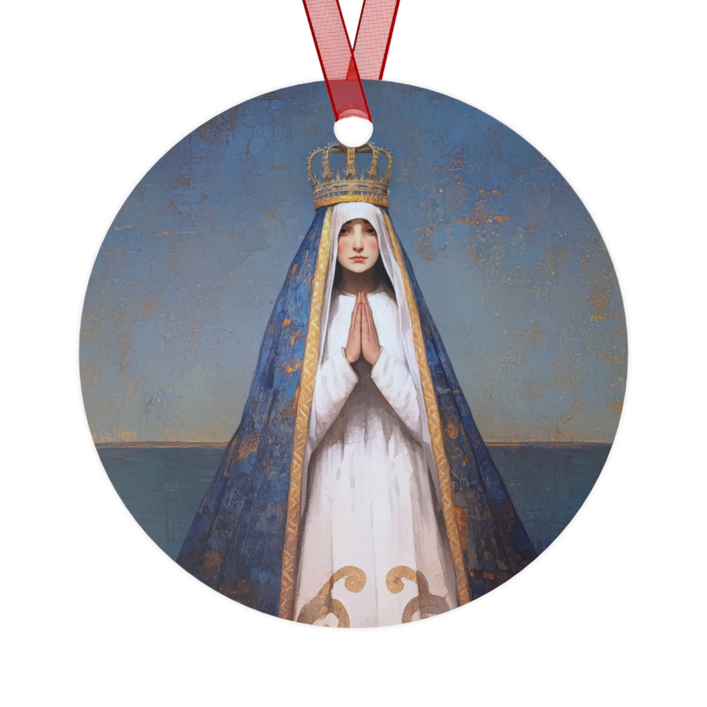 Virgin de Valle - Mother Mary  - Virgin of the Valley - Marian Art - Metal Ornament - Religious Holiday Christmas Ornament