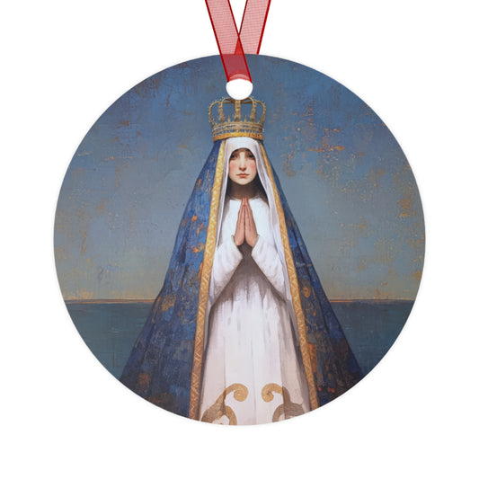 Virgin de Valle - Mother Mary  - Virgin of the Valley - Marian Art - Metal Ornament - Religious Holiday Christmas Ornament