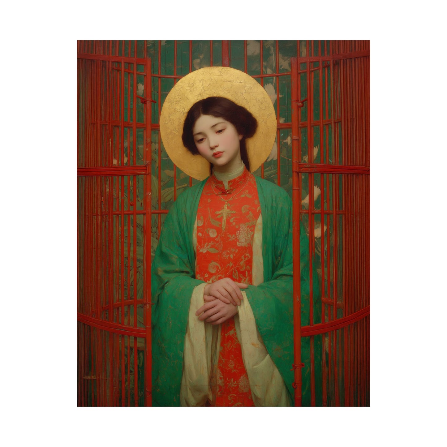 Saint Agnes Tsao Kou Ying  - Sanctified Souls Print - Multiple Sizes - Premium Posters - Catholic Art - Christian Home Decor Artwork