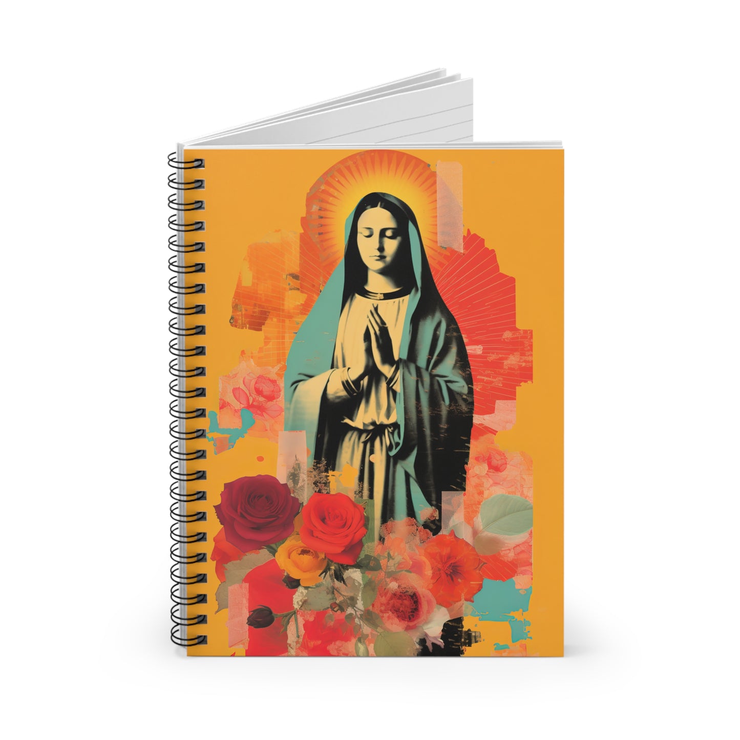 Roses of Tepeyac - Our Lady of Guadalupe  - Sanctified Souls Art - Religious Based Notebook - Spiral Notebook - Ruled Line
