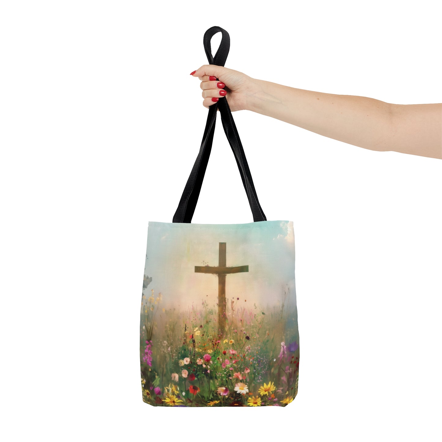 The Cross That Called the Earth to Life Tote Bag - Large Medium Small Faith Art Bag - Catholic Faith Purse - Double Sided
