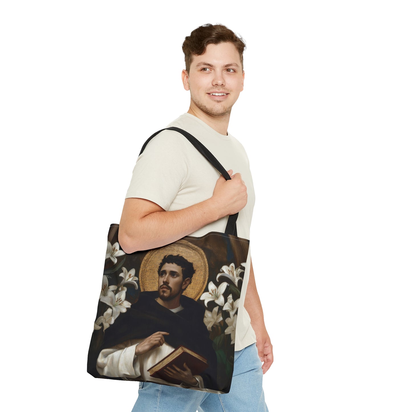 Saint Dominic - Tote Bag - Large Medium Small Faith Art Bag - Bible Study Faith Purse - Double Sided
