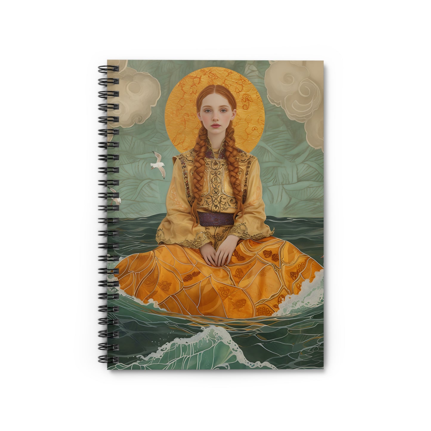 Saint Ia of Cornwall - Sanctified Souls Art - Religious Based Notebook - Spiral Notebook - Ruled Line